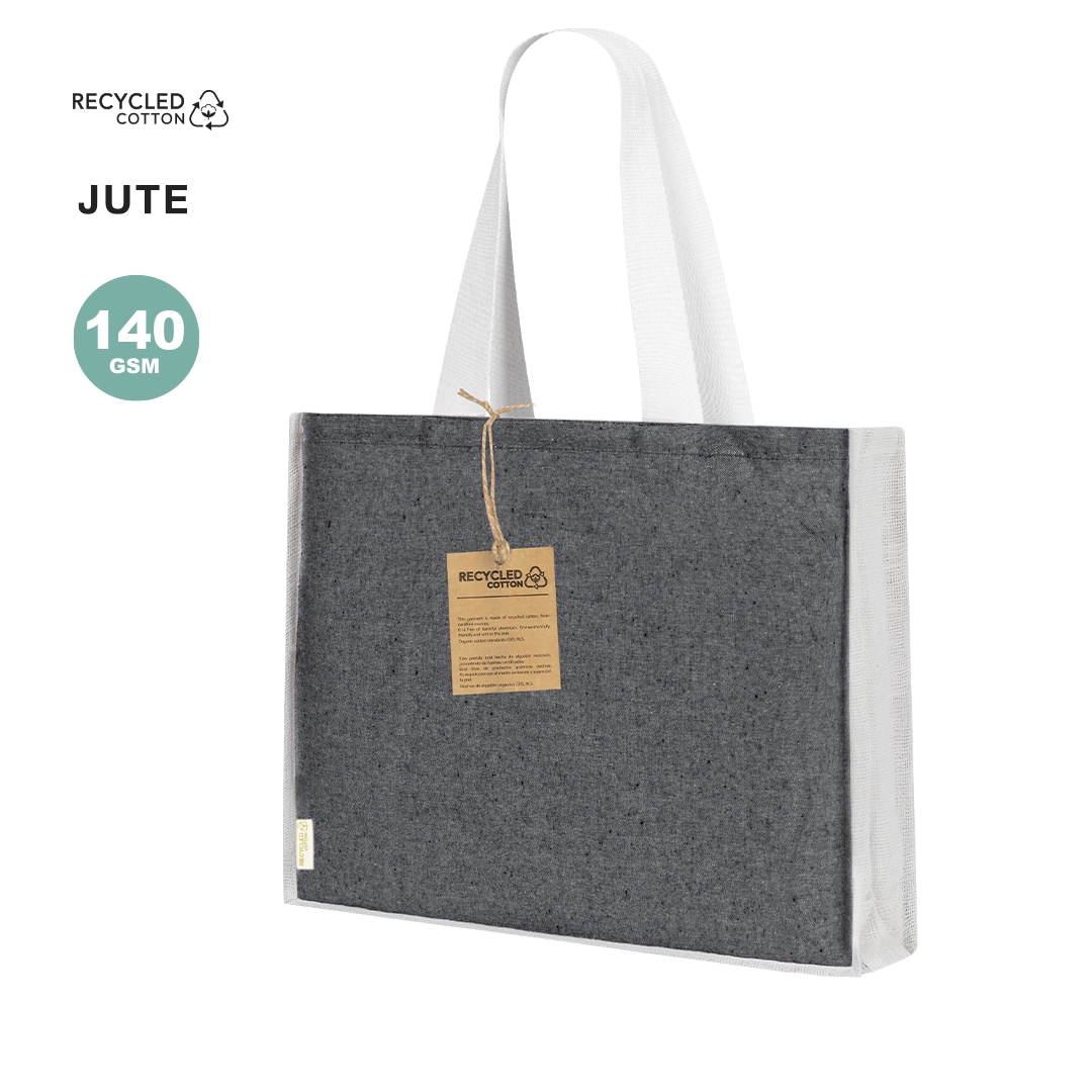 Immagine Borsa in materiale 100% cotone riciclato da 140 g/m2 in combinazione con iuta -Talara