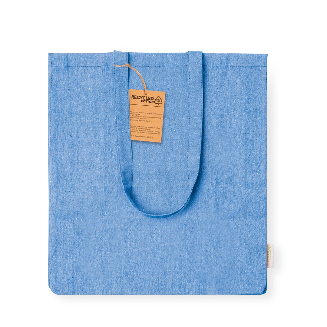 Immagine Borsa in materiale 100% cotone riciclato da 140 g/m2. Manici lunghi 70 cm - Bestla