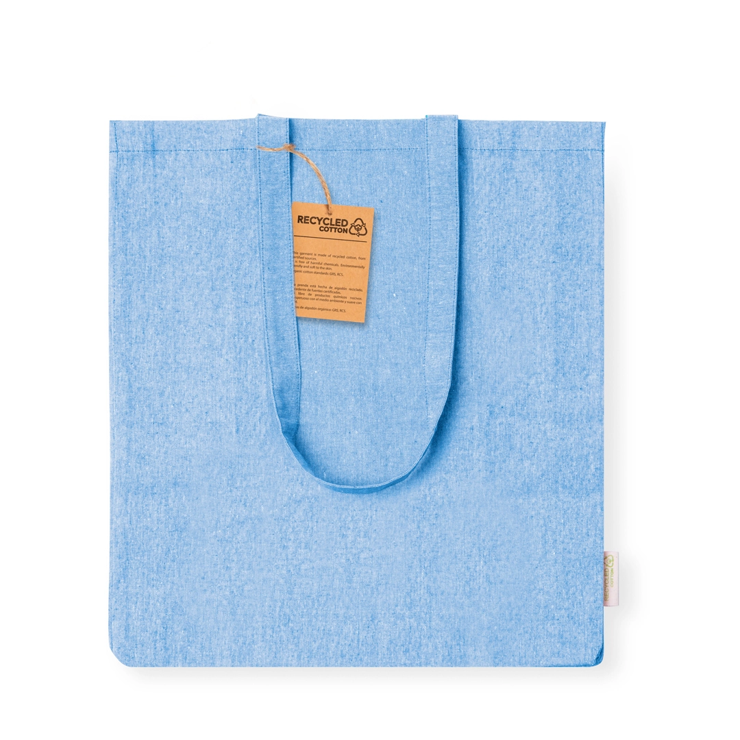 Immagine Borsa in materiale 100% cotone riciclato da 140 g/m2. Manici lunghi 70 cm - Bestla