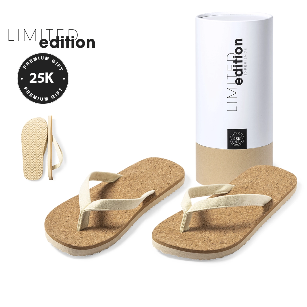 Immagine Infradito dall'esclusivo design Limited Edition.Suola in sughero naturale, con cinturini color ecrù in tinta con la suola. - Yassir