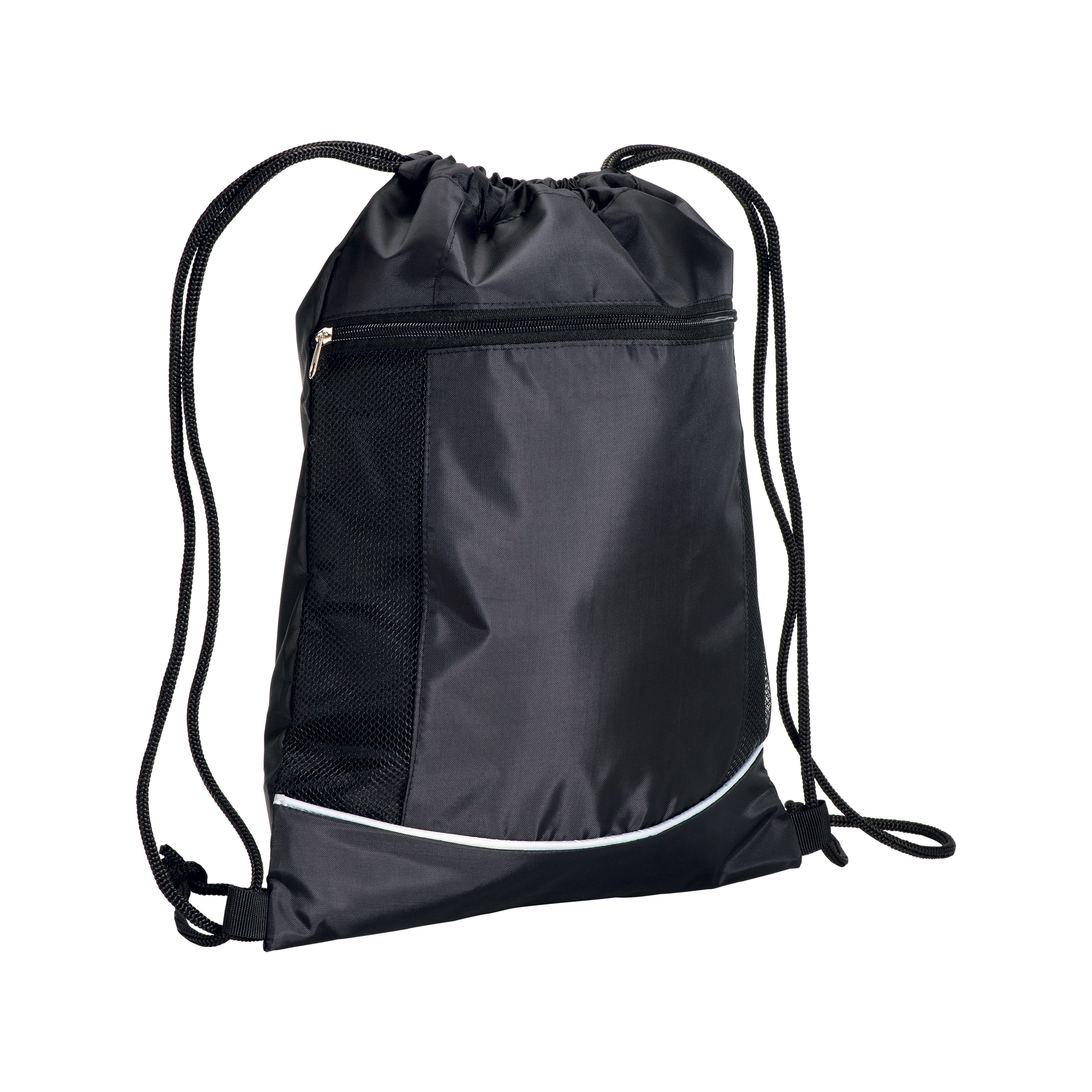 Immagine Zainetto in poliestere 210T con tasca e chiusura a strozzo