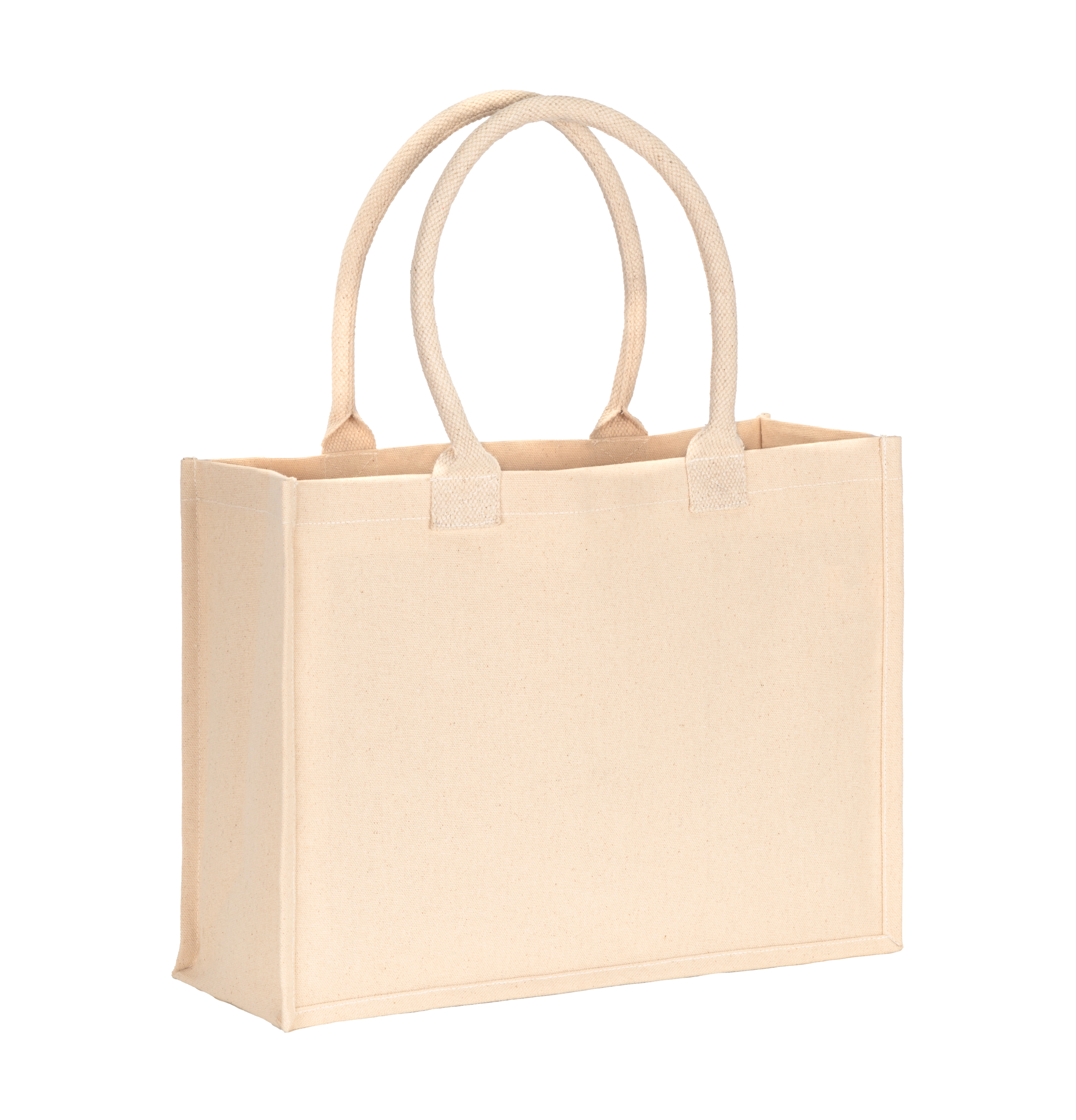 Immagine Borsa shopper in cotone riciclato laminato da 300 g/m2