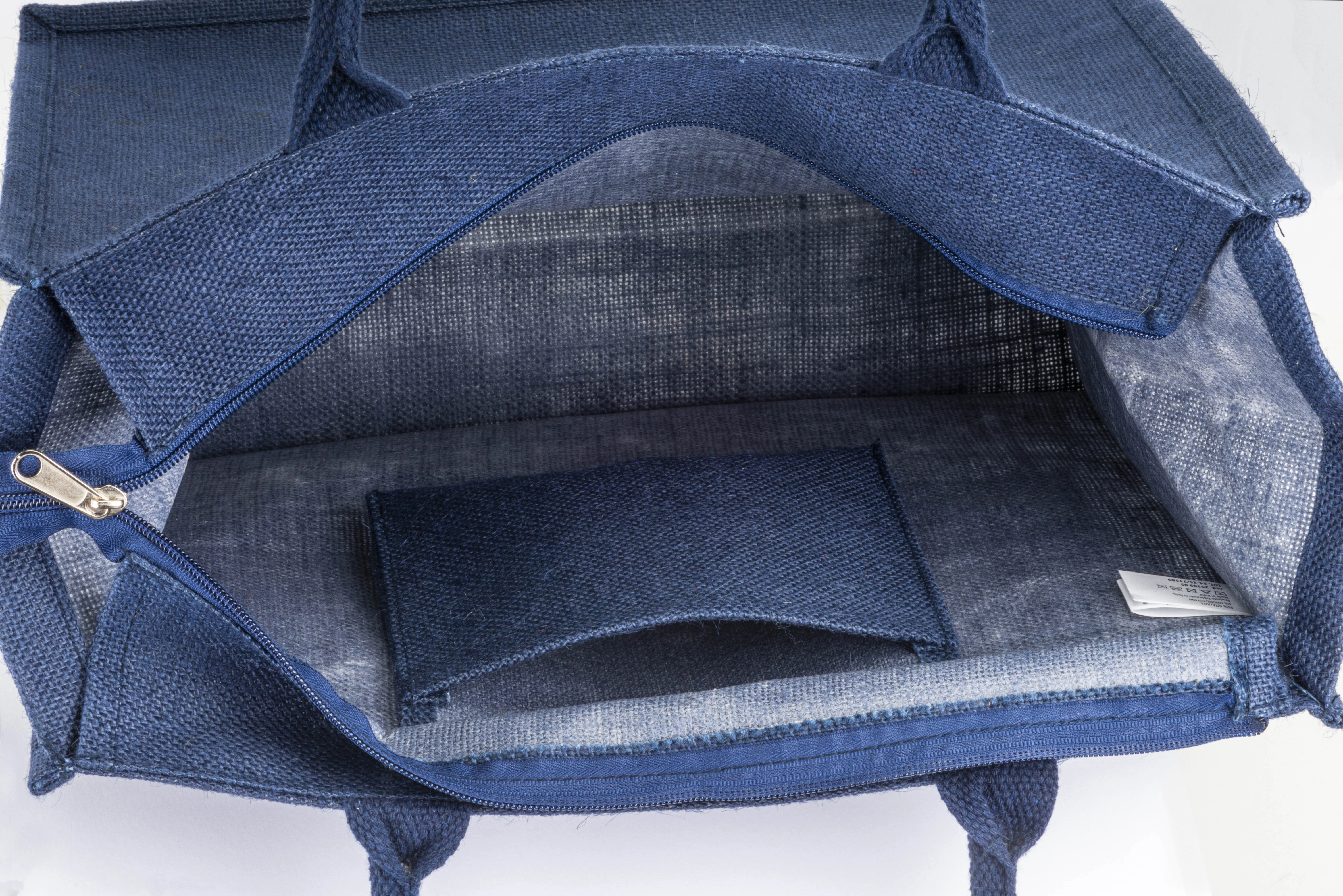 Immagine Borsa in juta con manici in cotone. Dotata di chiusura a zip