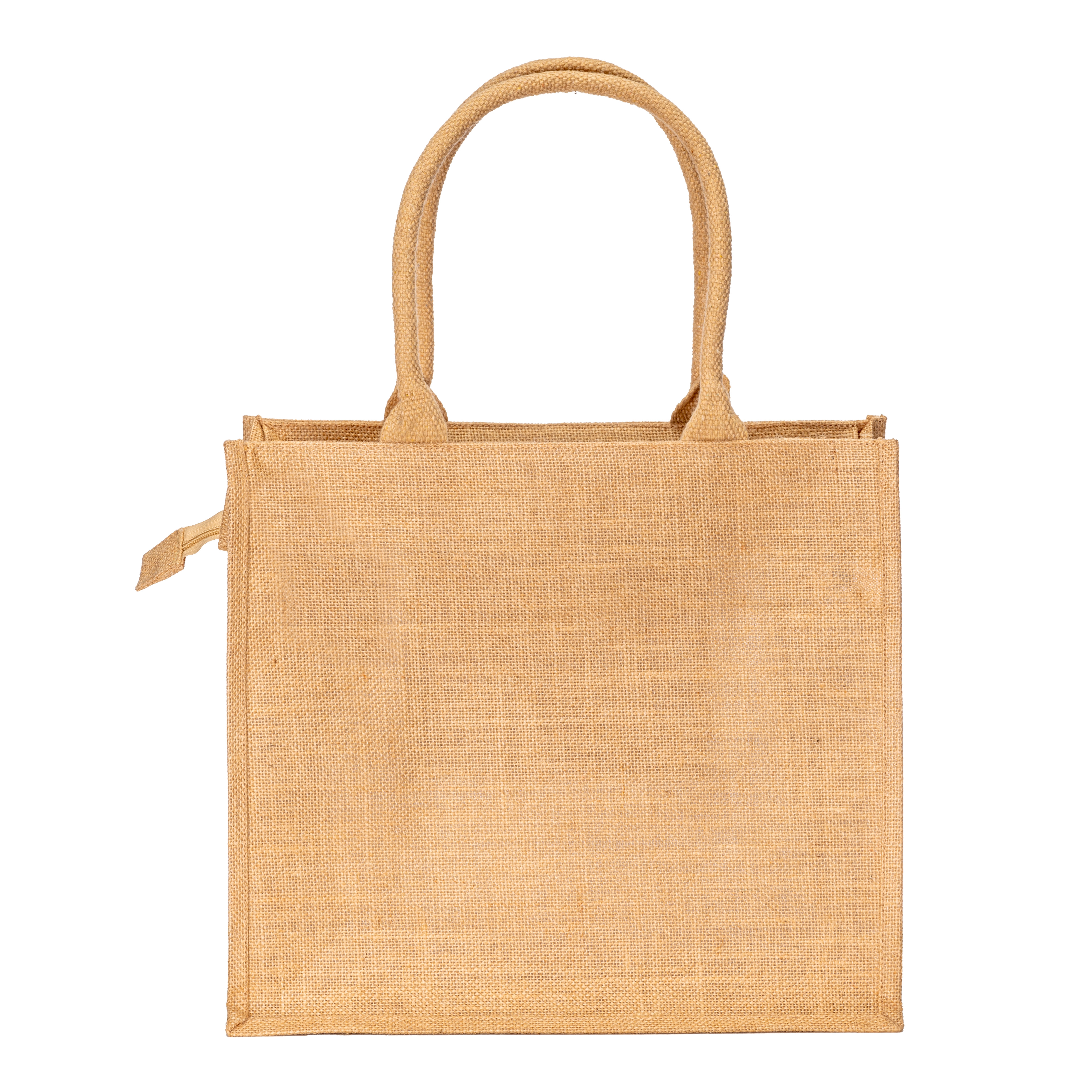 Immagine Borsa in juta con manici in cotone. Dotata di chiusura a zip