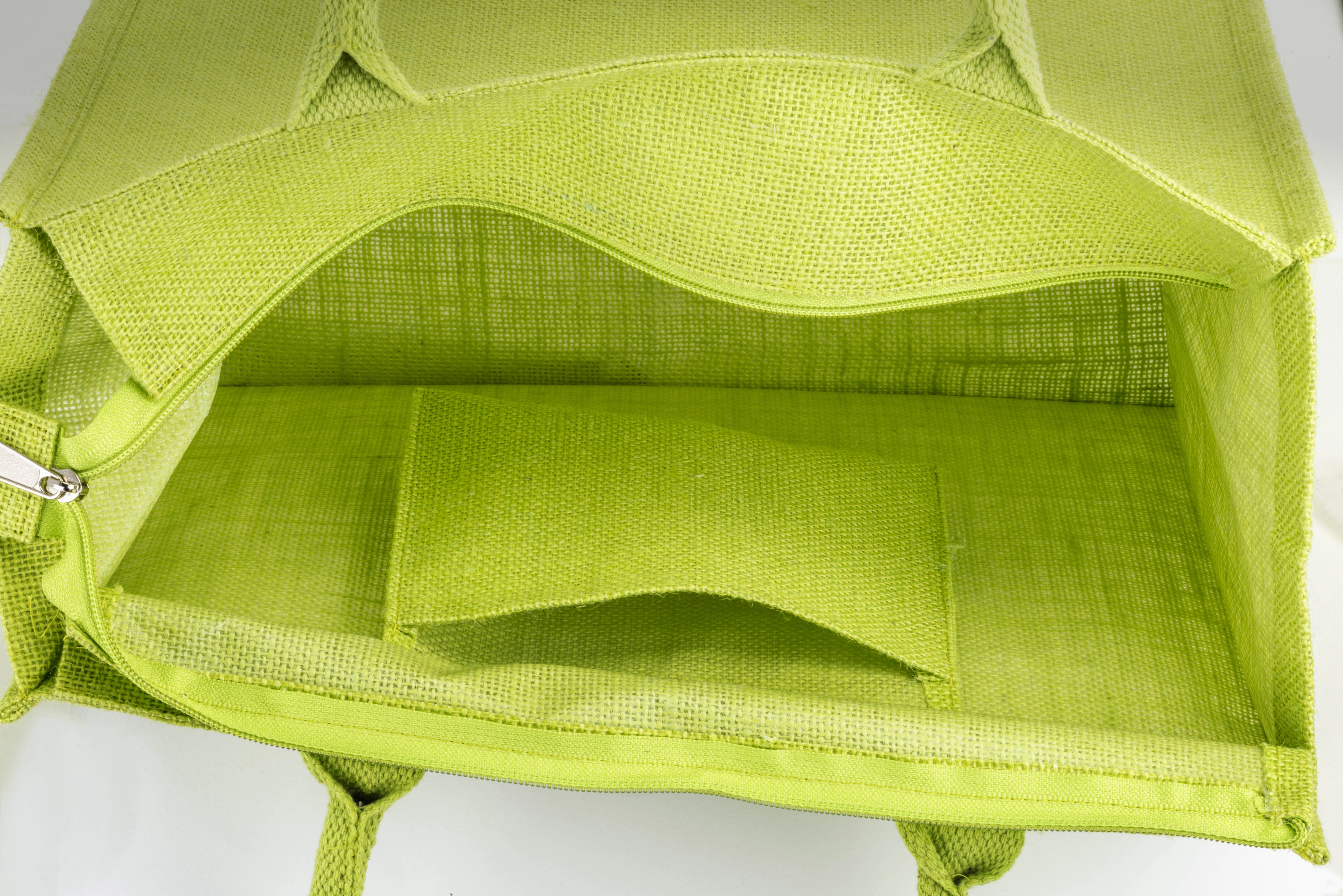 Immagine Borsa in juta con manici in cotone. Dotata di chiusura a zip