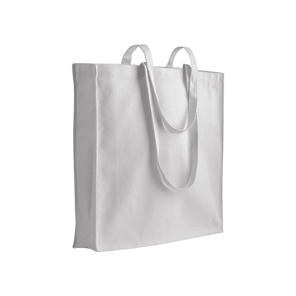 Immagine Shopper in cotone 180 g/m2, manici lunghi e soffietto