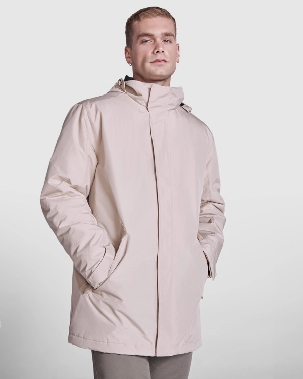 Immagine Parka imbottito impermeabile. Collo alto con cappuccio ripiegabile e chiusura a velcro - AMERICA