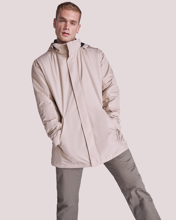 Immagine Parka imbottito impermeabile. Collo alto con cappuccio ripiegabile e chiusura a velcro - AMERICA