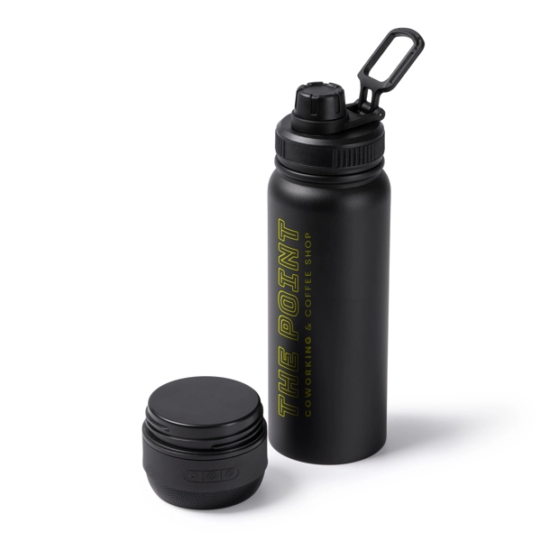 Immagine Bottiglia termica in acciaio inox 304 a doppia parete con altoparlante rimovibile da 3W. - NUFRIK