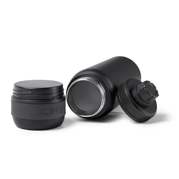 Immagine Bottiglia termica in acciaio inox 304 a doppia parete con altoparlante rimovibile da 3W. - NUFRIK