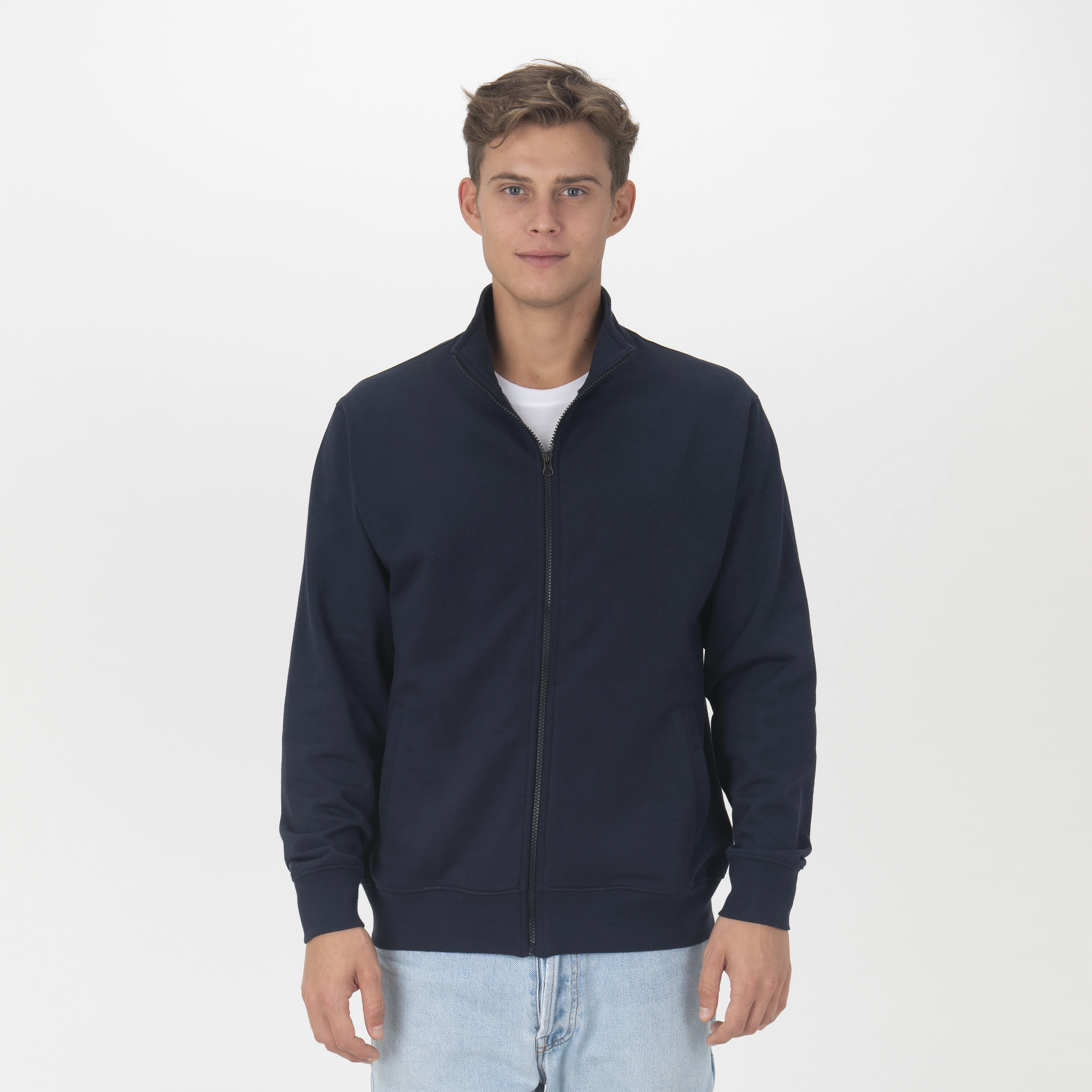 Immagine Felpa con zip unisex in tessuto 100% rigenerato da 280 g/m2