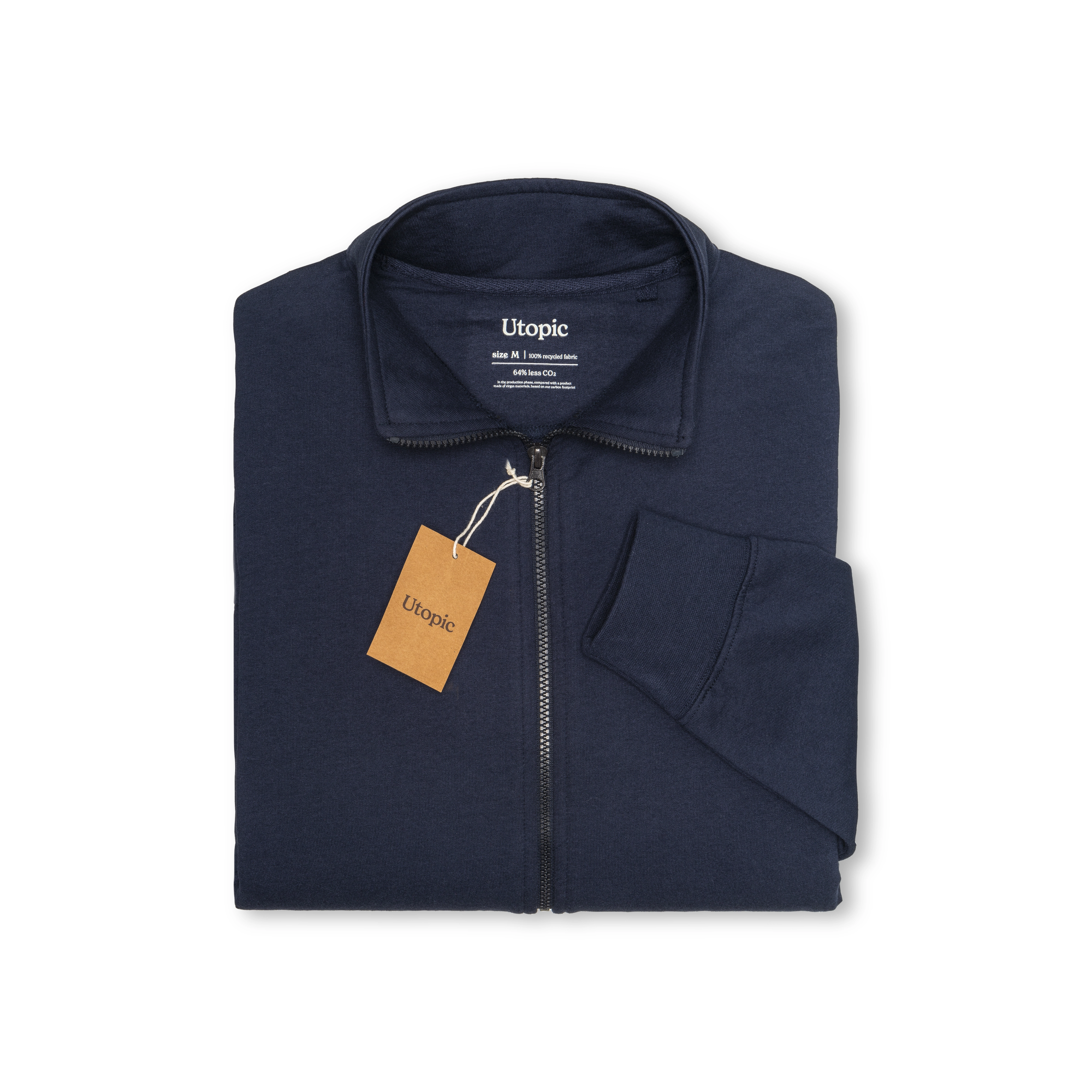 Immagine Felpa con zip unisex in tessuto 100% rigenerato da 280 g/m2