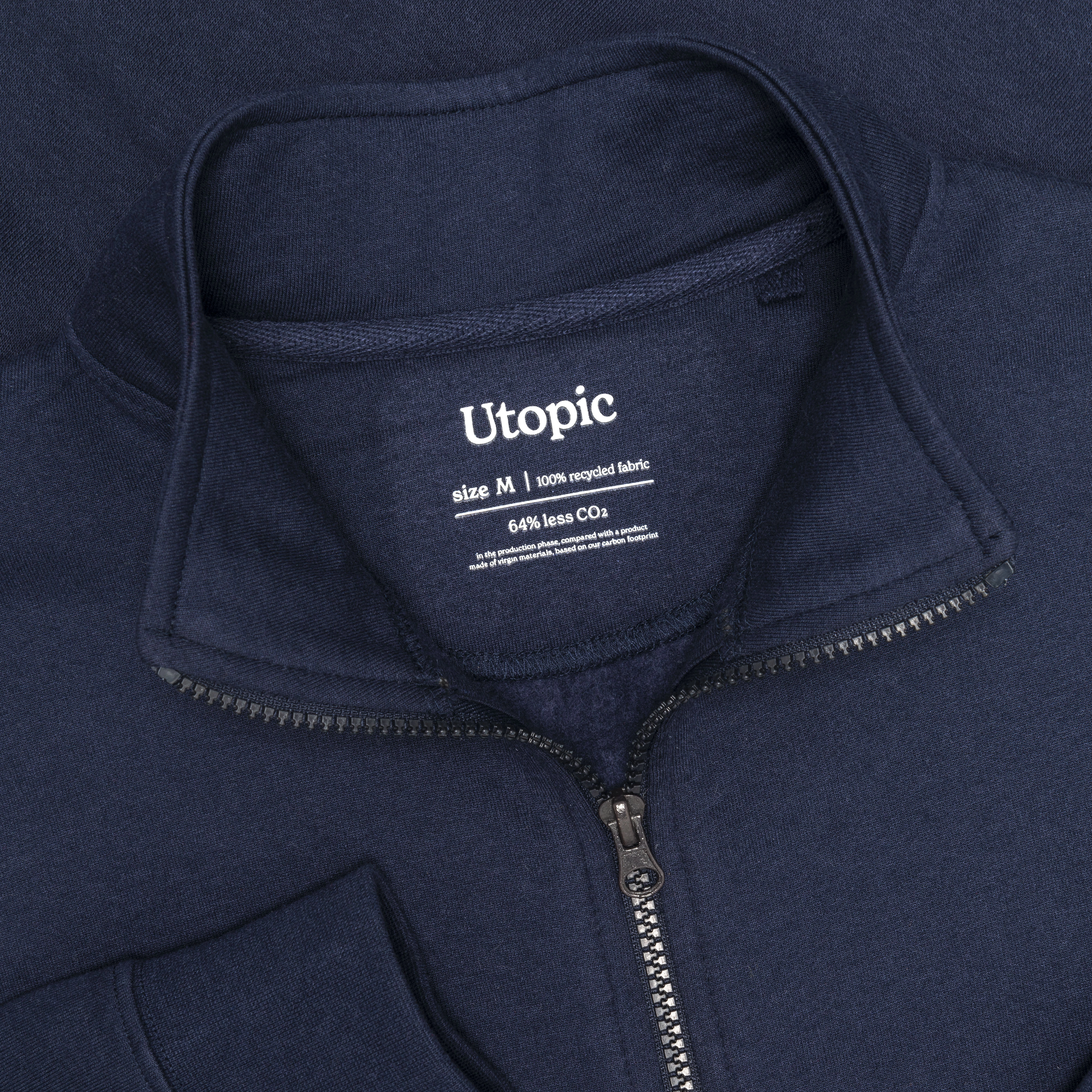 Immagine Felpa con zip unisex in tessuto 100% rigenerato da 280 g/m2