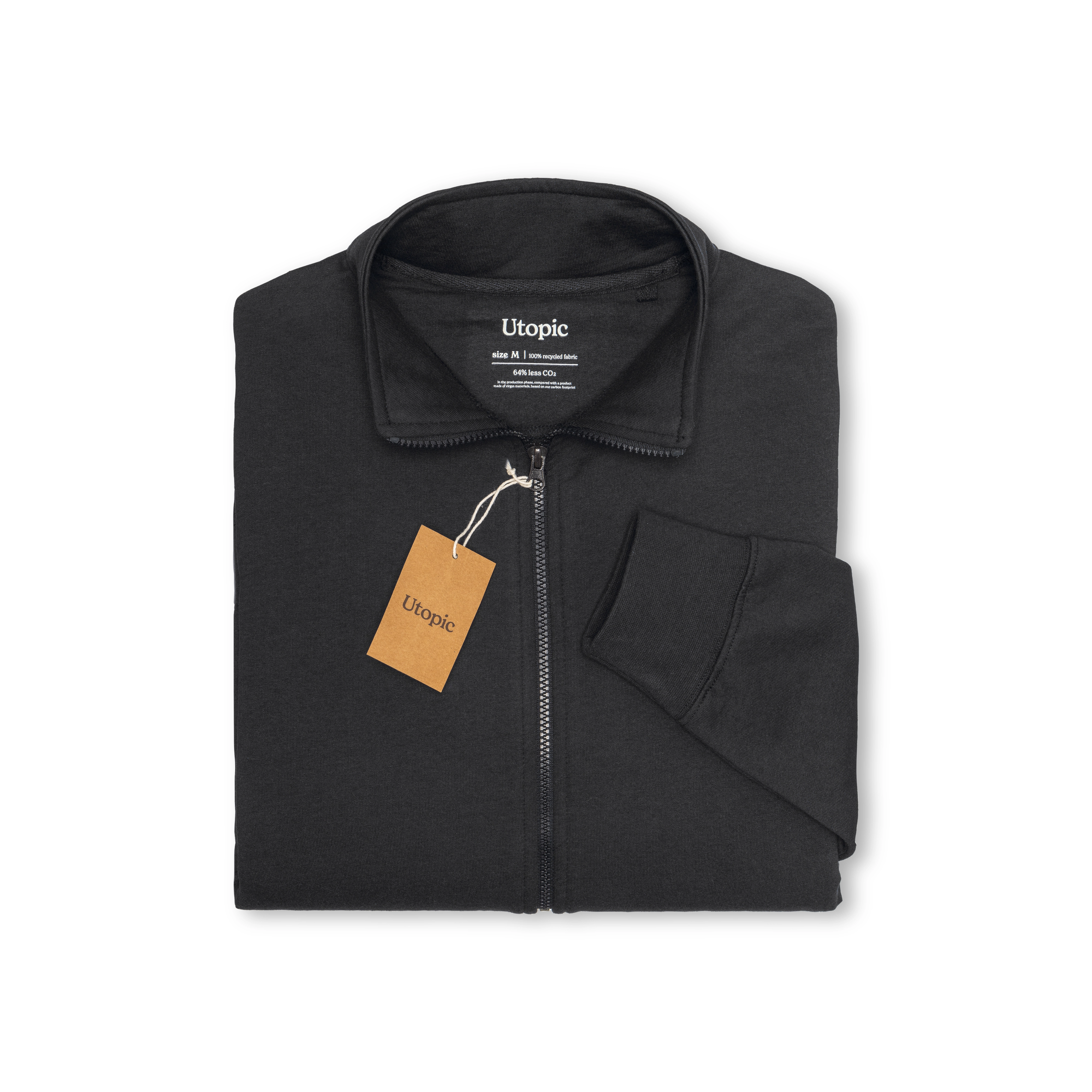 Immagine Felpa con zip unisex in tessuto 100% rigenerato da 280 g/m2