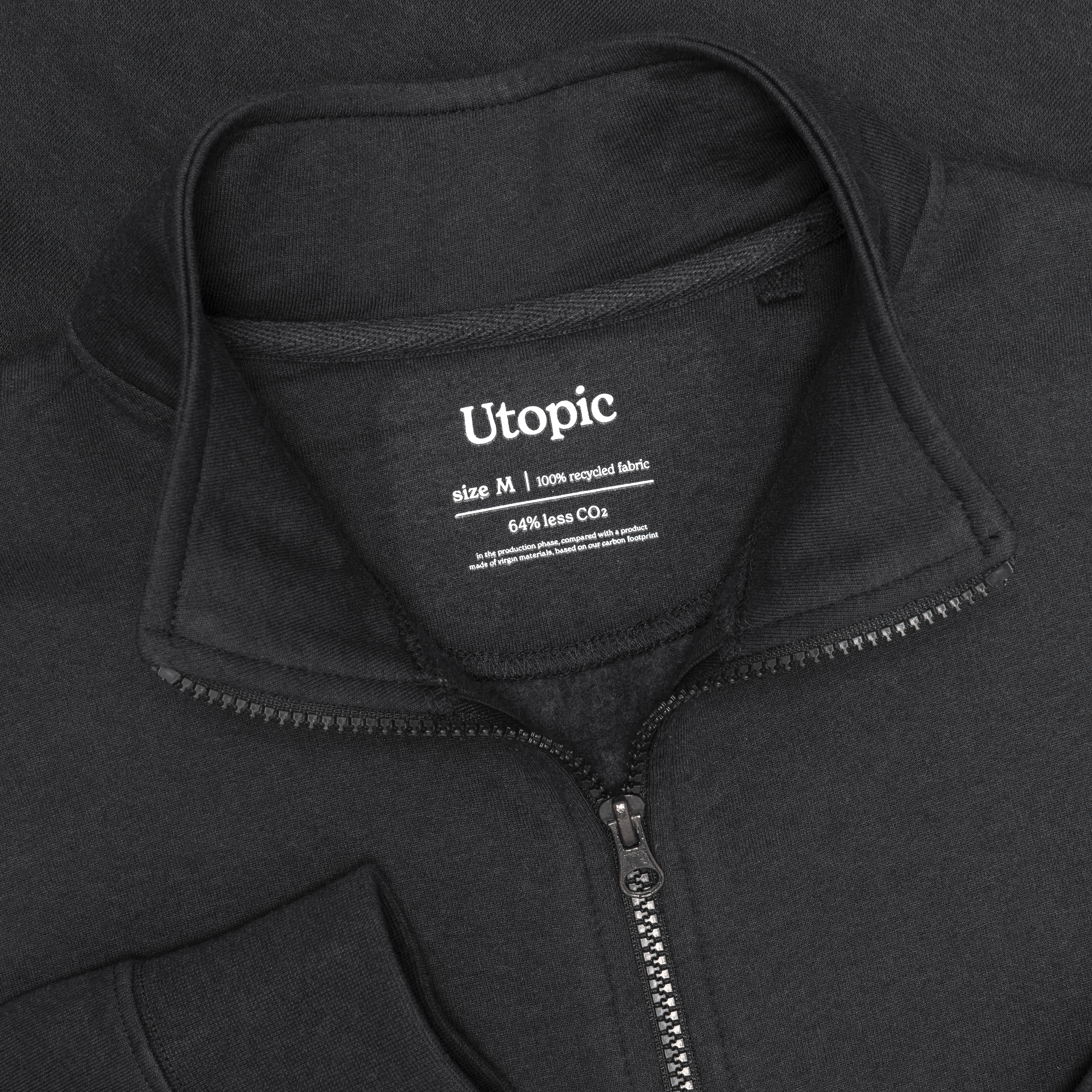 Immagine Felpa con zip unisex in tessuto 100% rigenerato da 280 g/m2