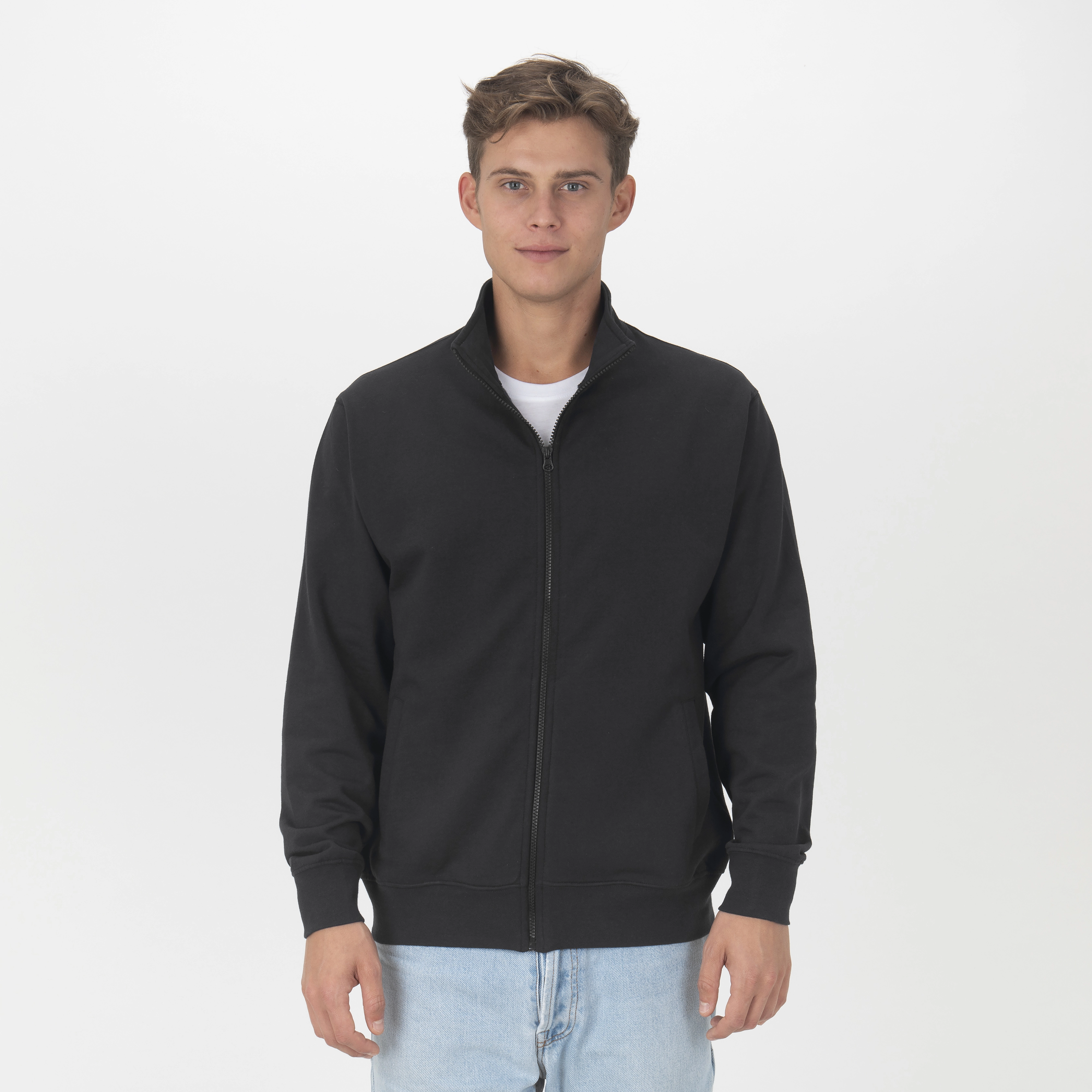 Immagine Felpa con zip unisex in tessuto 100% rigenerato da 280 g/m2