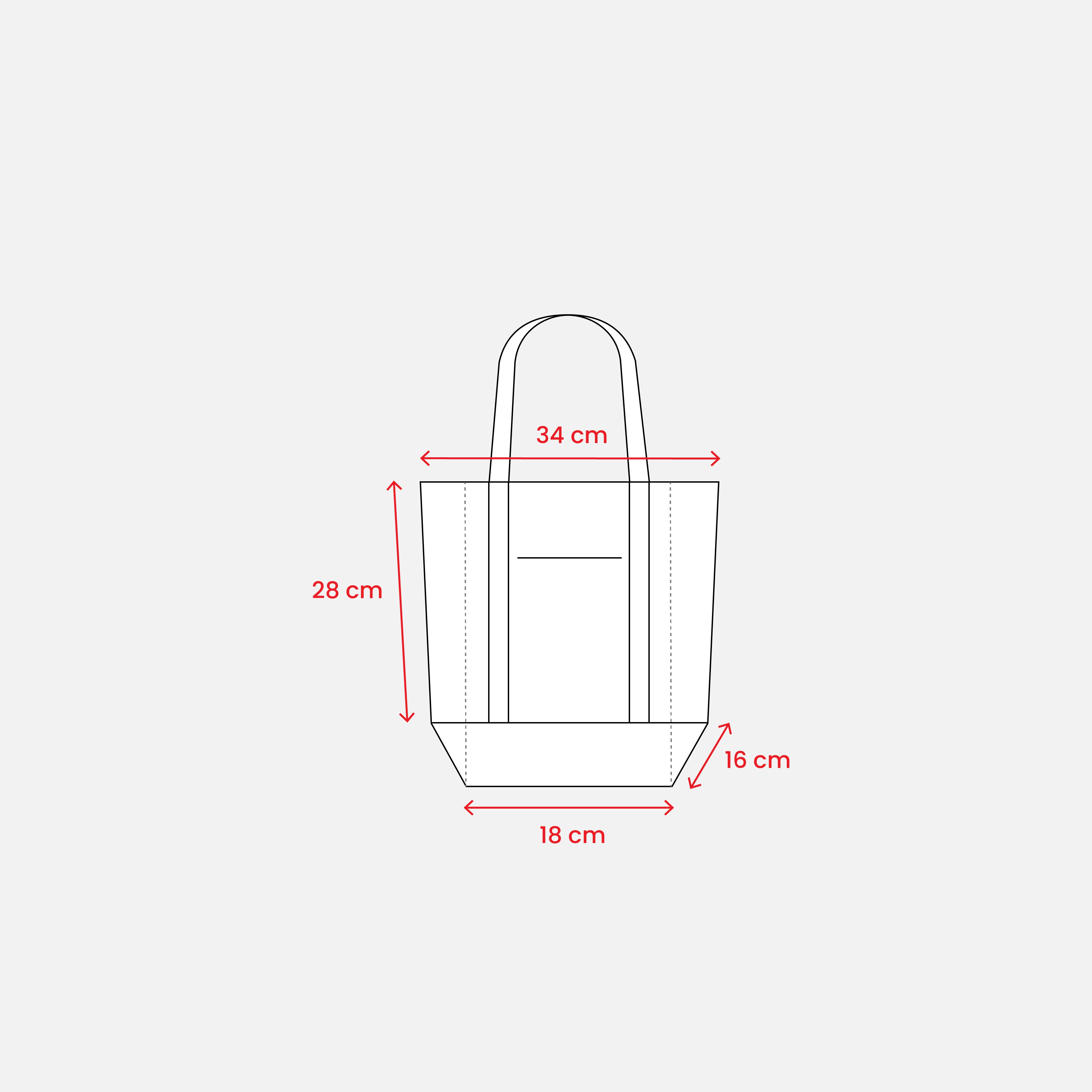 Immagine Mini borsa shopper in cotone riciclato da 340 g/m2 con manici e base colorati. GRS