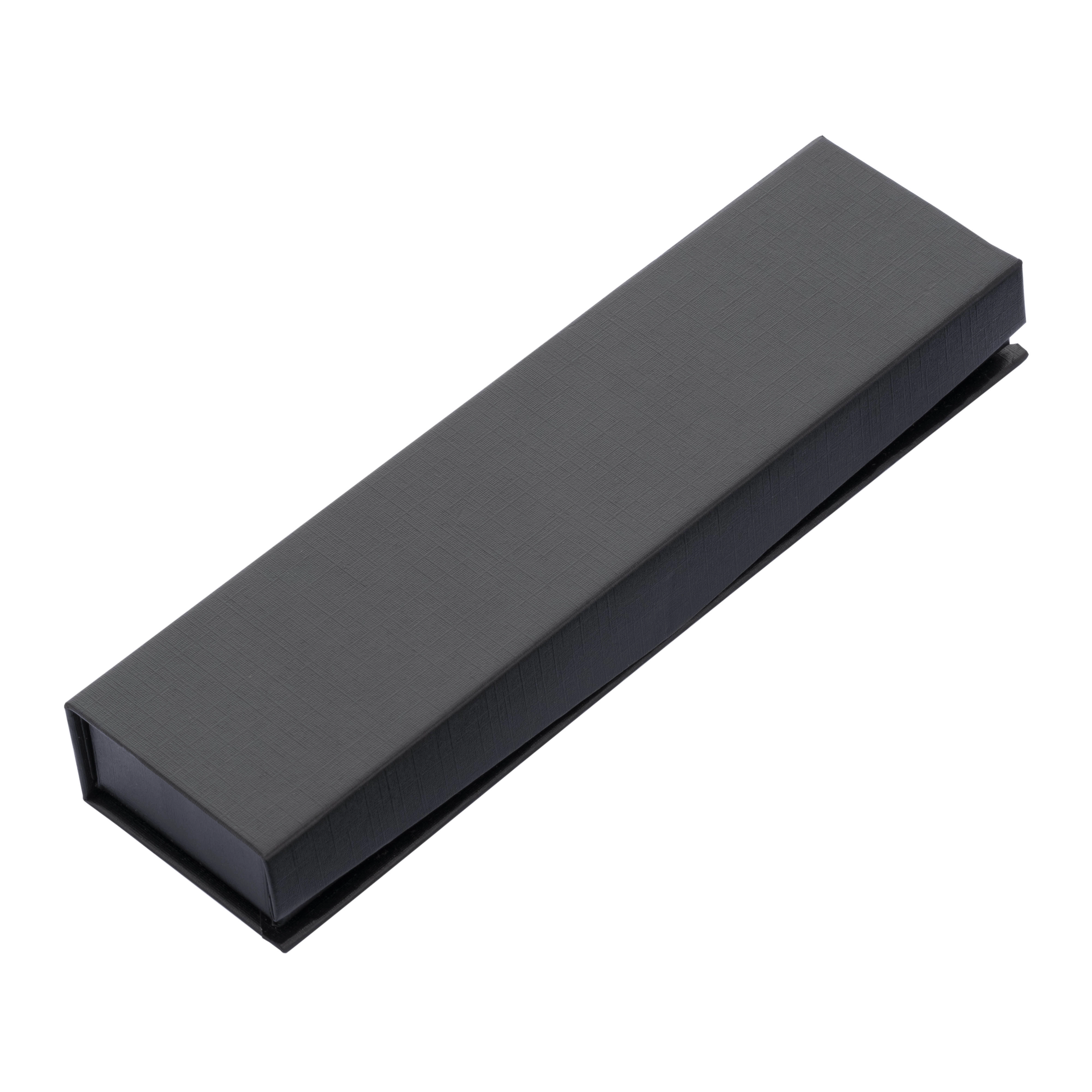 Immagine Penna a scatto in metallo brunito. Finiture in fibra di vetro, con scatola in cartoncino