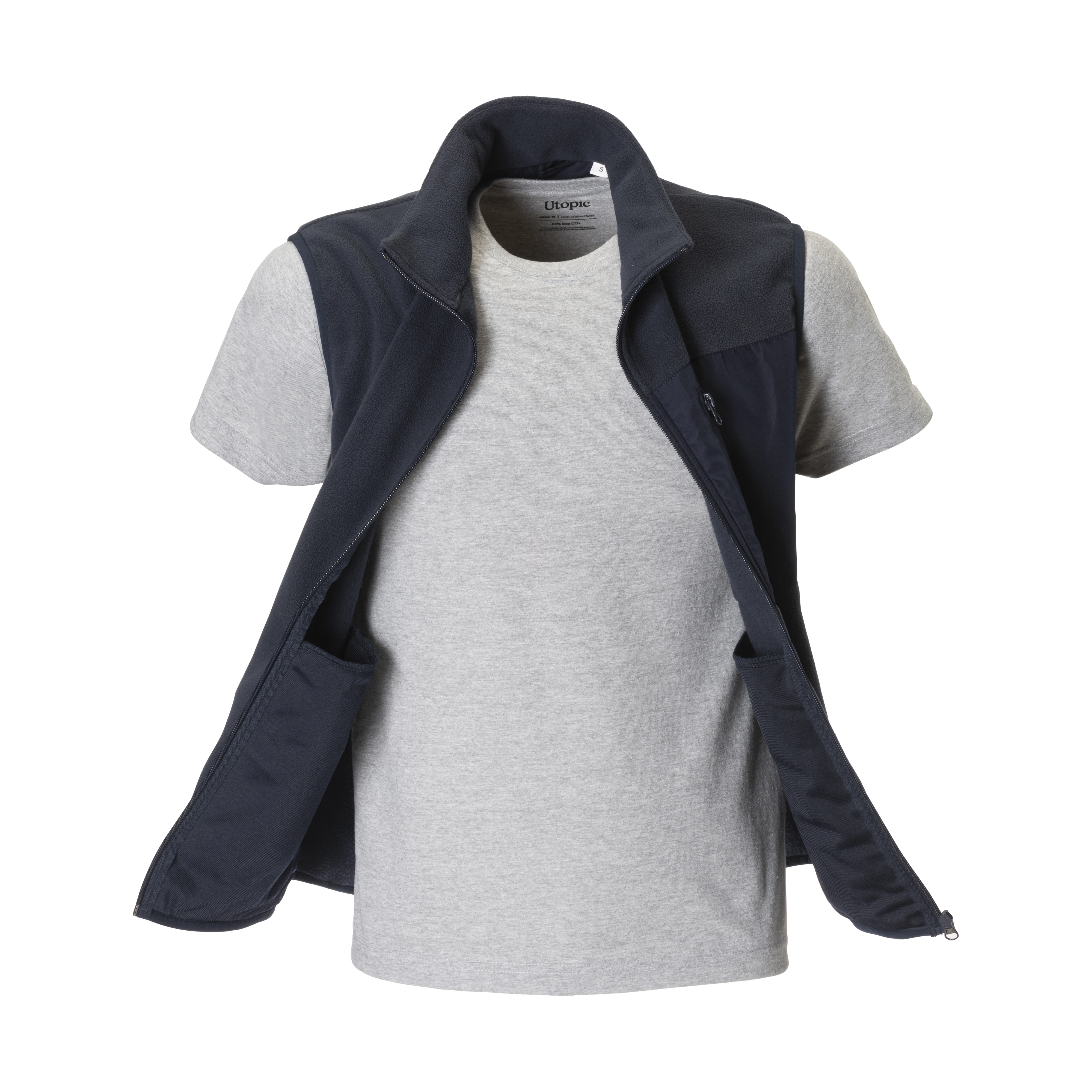 Immagine Smanicato in micropile unisex in tessuto 100% rigenerato da 240 g/m2 (100% poliestere ric.