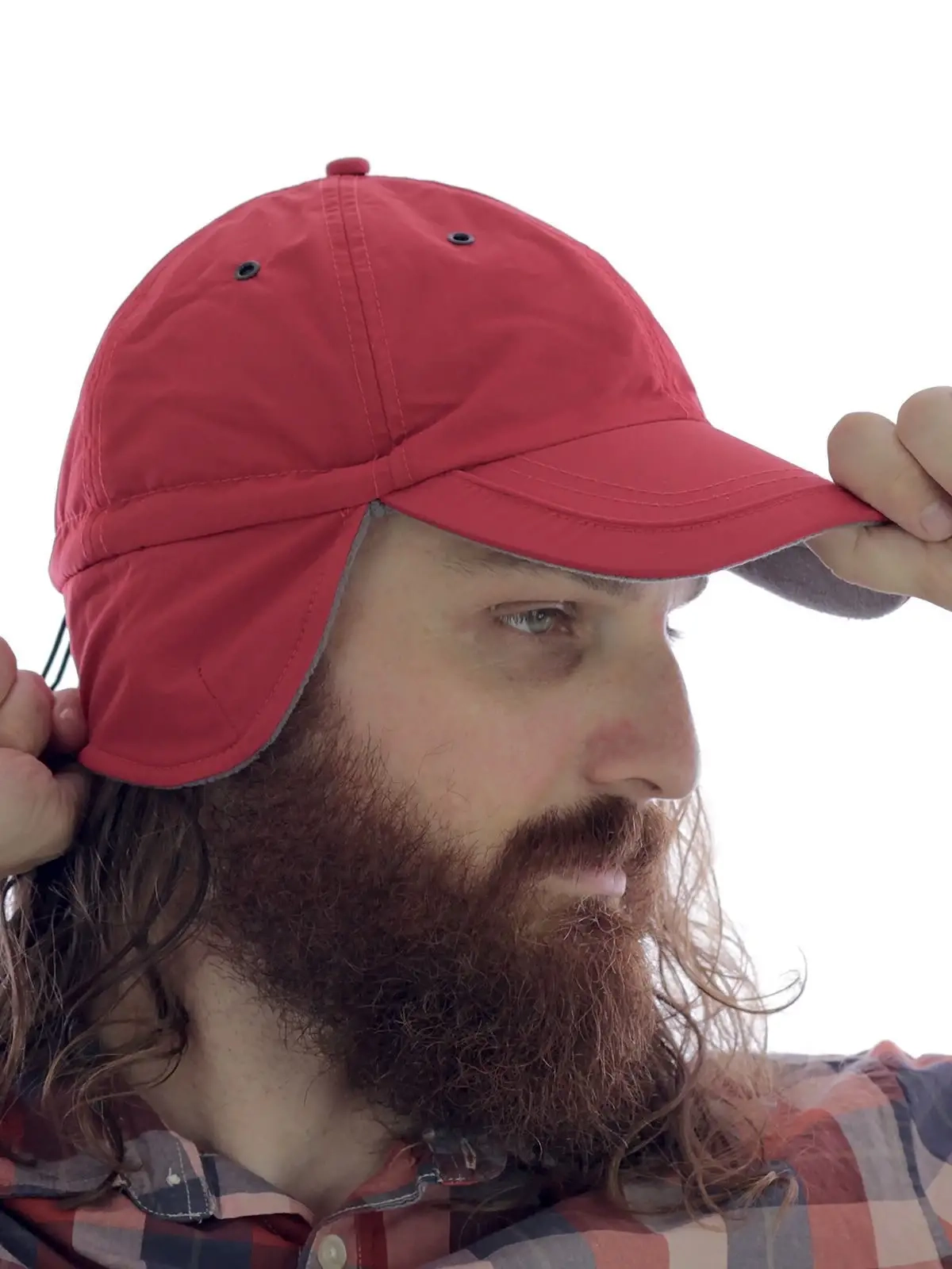 Immagine 6 pannelli, piping, occhielli in metallo, paraorecchie, pannello frontale non strutturato, - Techno Flap