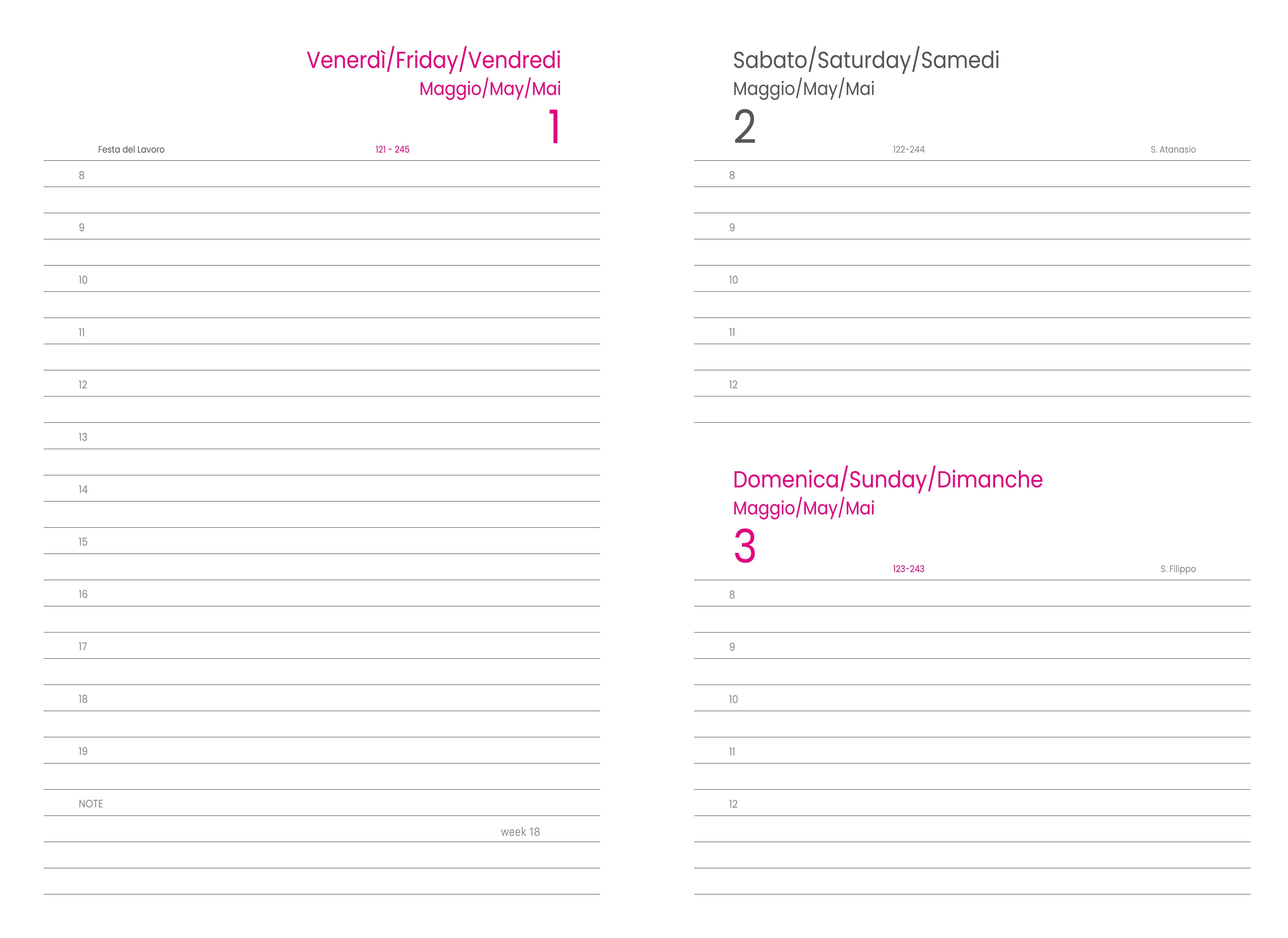 Immagine Agenda giornaliera 2026 con copertina flessibile in PU termovirante