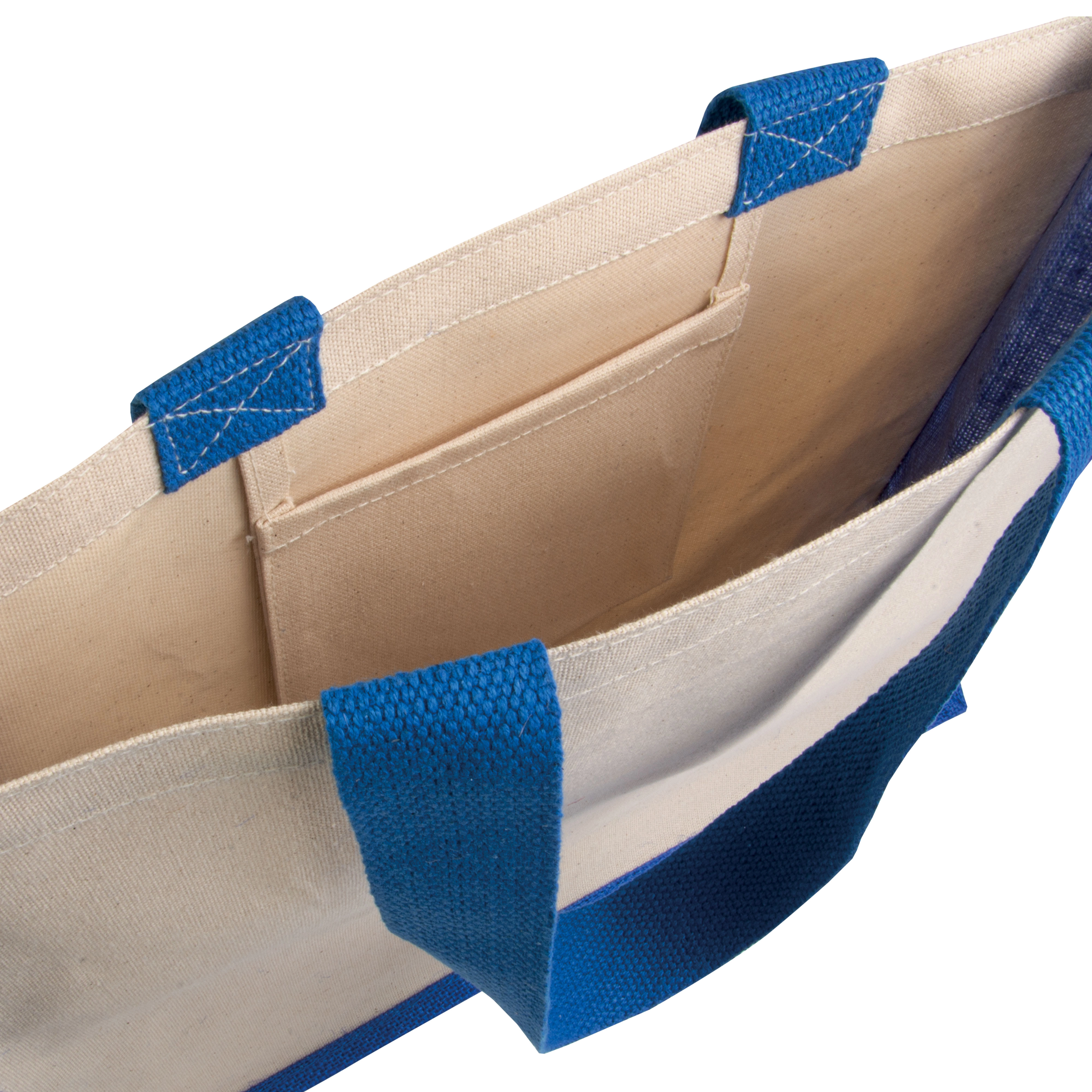 Immagine Shopper con soffietto in juta e canvas