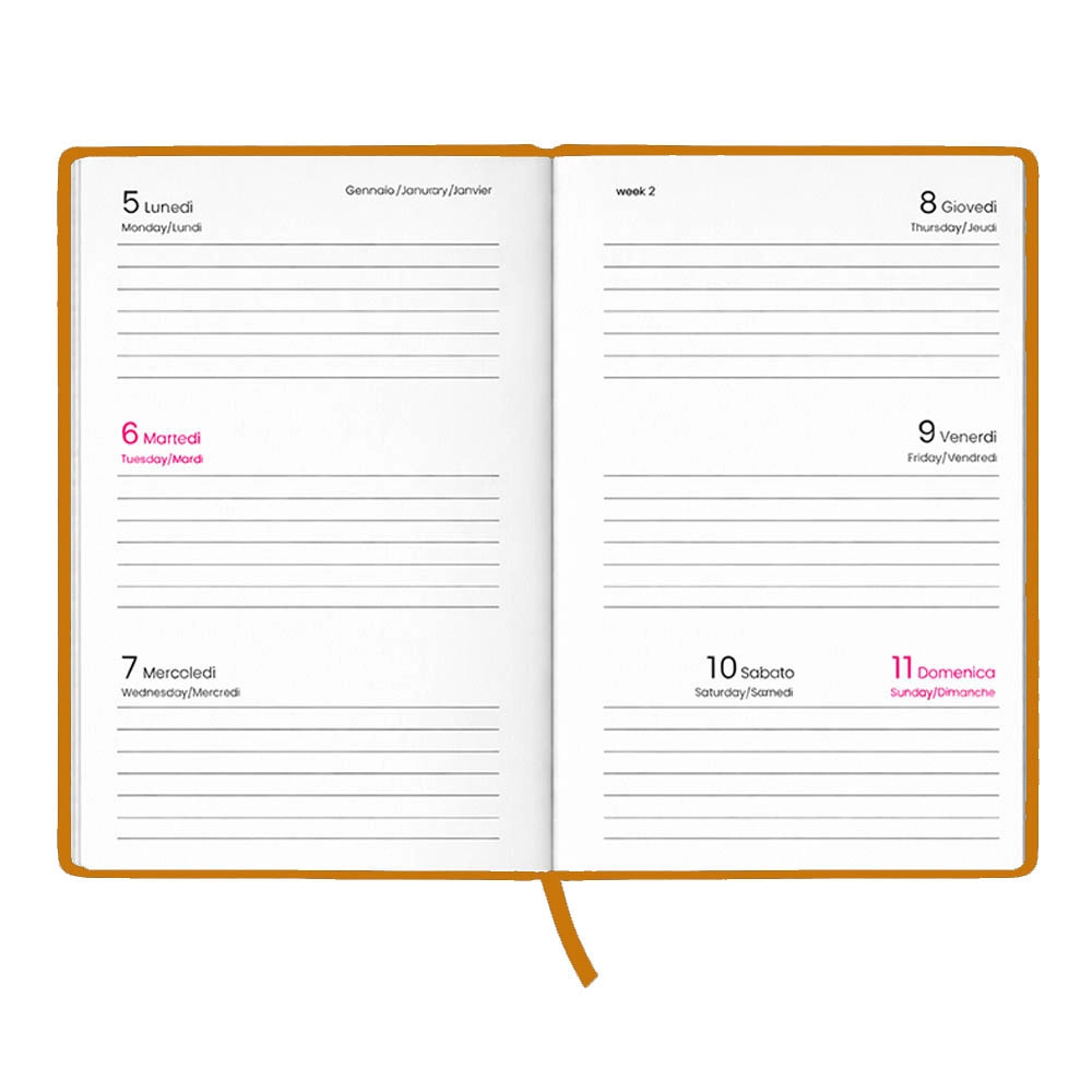 Immagine Agenda tascabile settimanale 2027. Copertina rigida in cartoncino laminato opaco