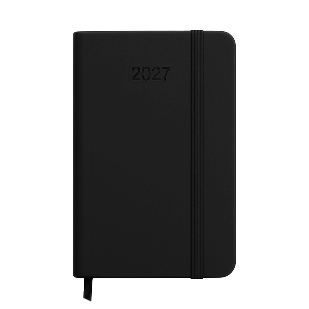 Immagine Agenda tascabile settimanale 2027. Copertina rigida in termo PU e bordo pagine colorato