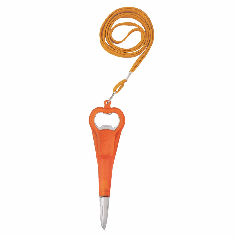 Immagine Penna twist, con apribottiglie e nastro da collo