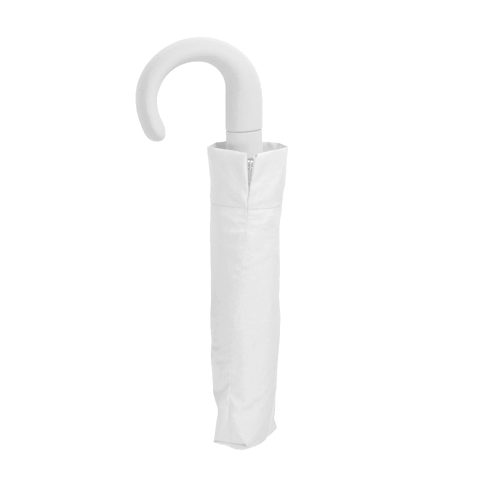 Immagine Mini ombrello automatico con manico curvo gommato e astuccio in tinta