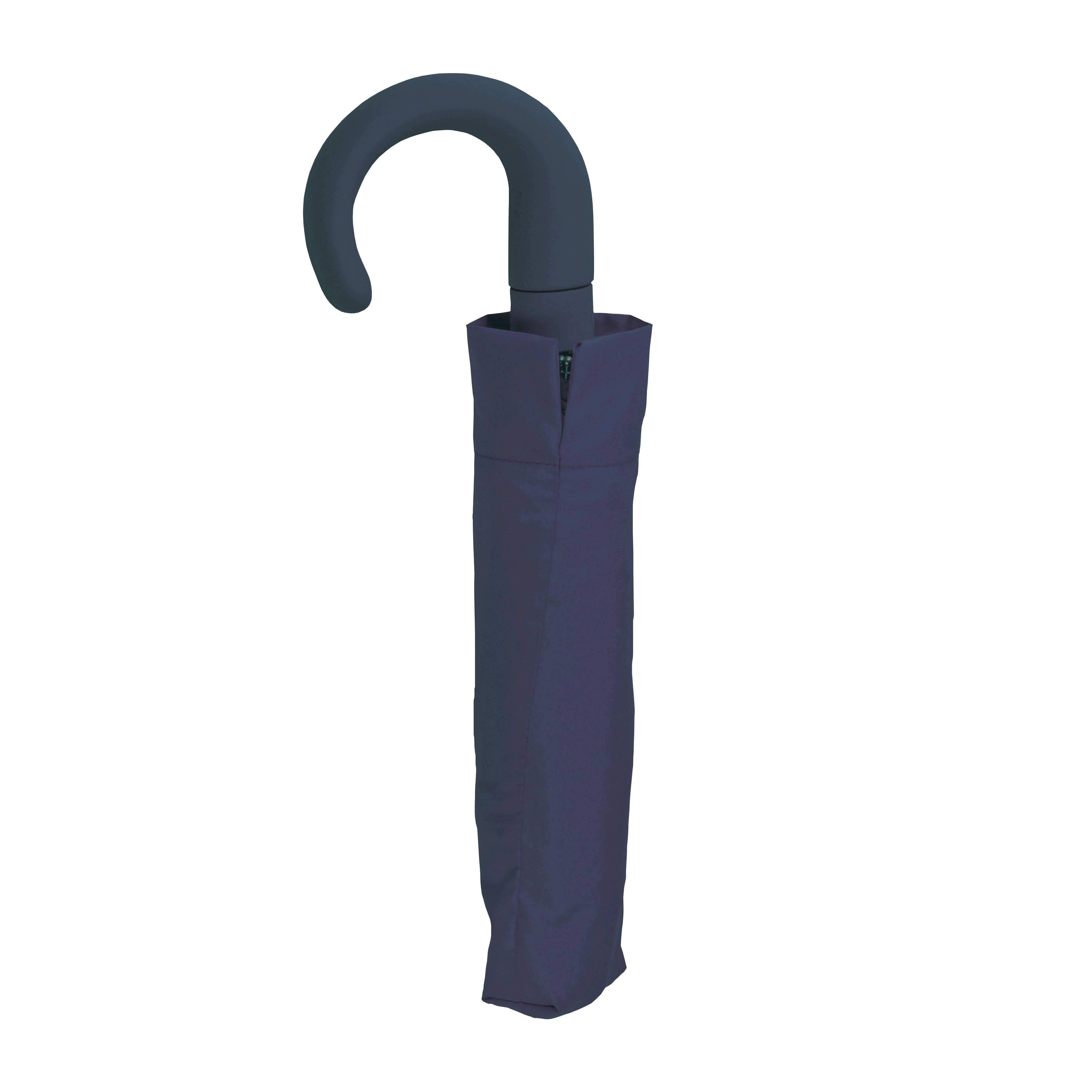 Immagine Mini ombrello automatico con manico curvo gommato e astuccio in tinta