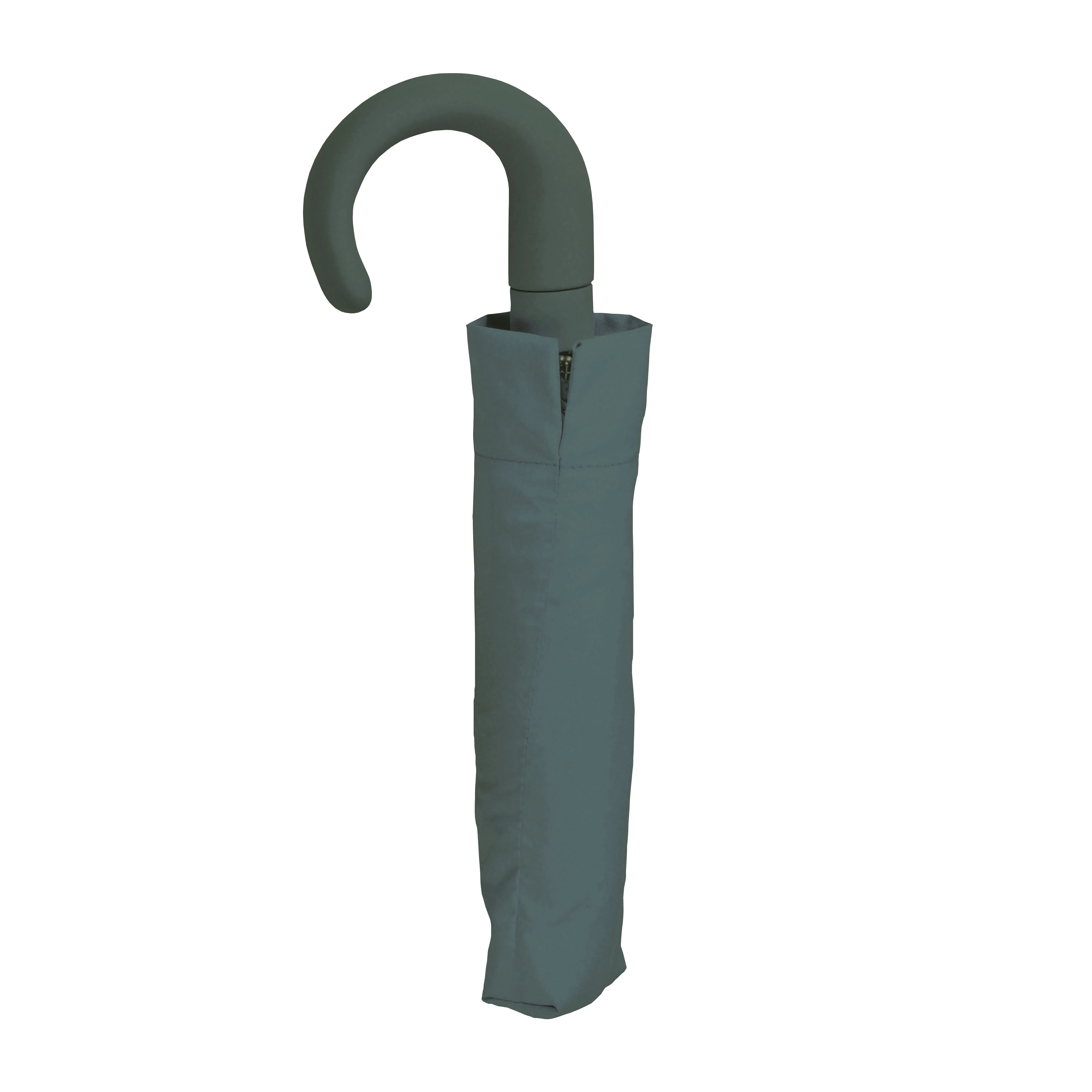 Immagine Mini ombrello automatico con manico curvo gommato e astuccio in tinta