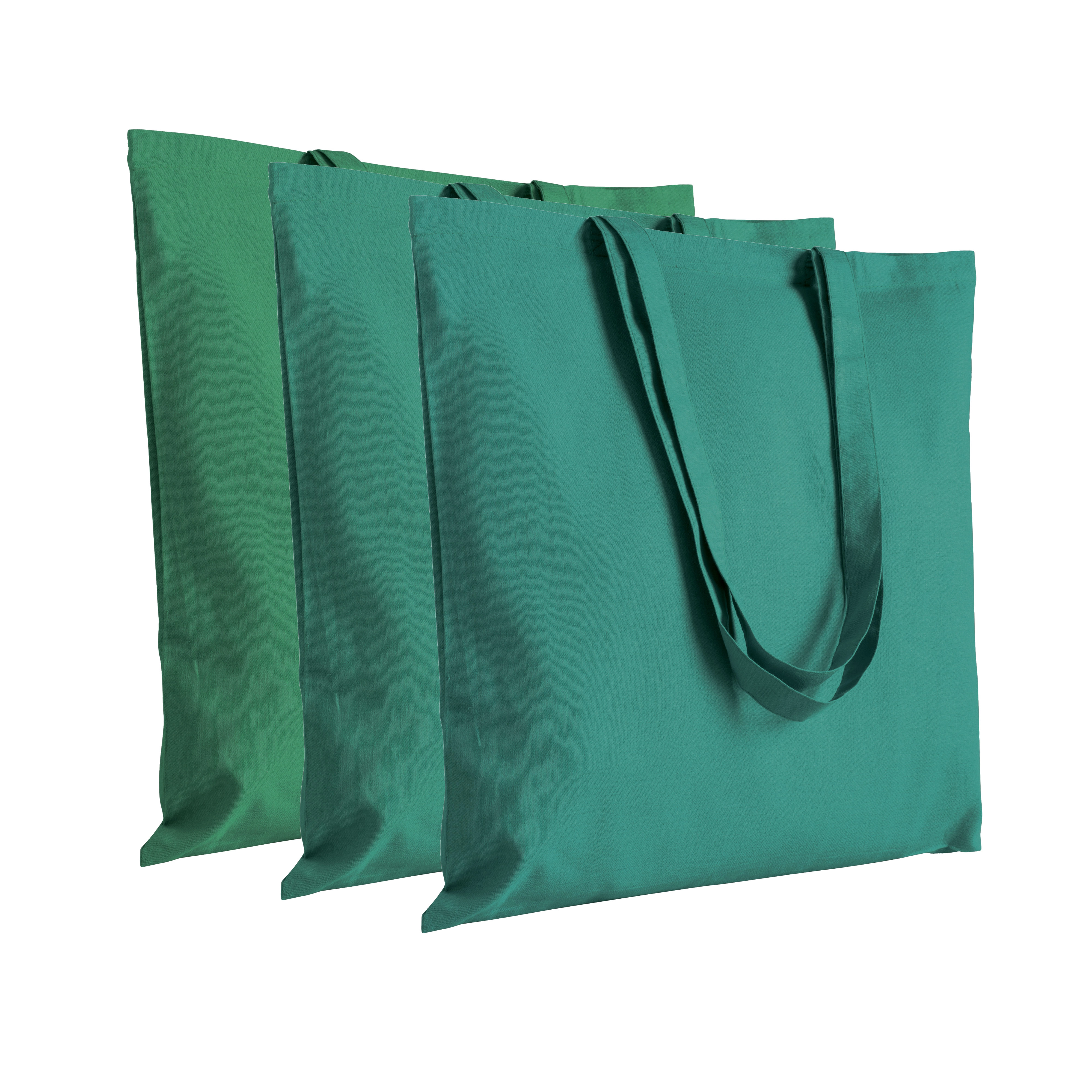 Immagine Shopper in cotone 220 g/m2, manici lunghi - Tonalità differenti nello stesso lotto