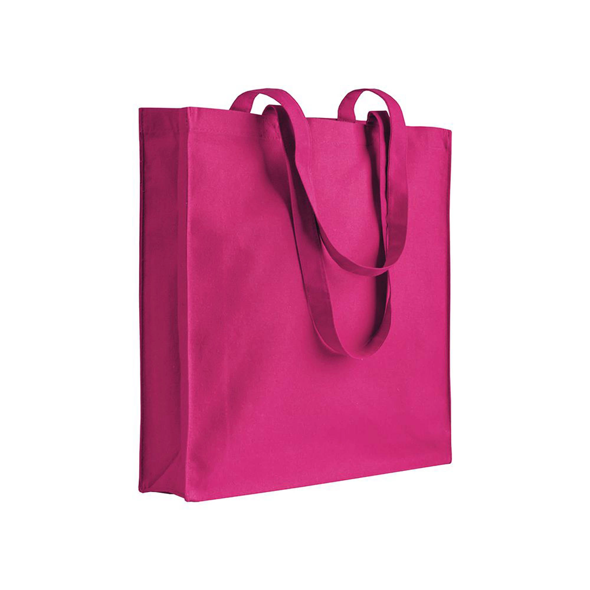 Immagine Shopper con soffietto in cotone 220 g/m2, manici lunghi