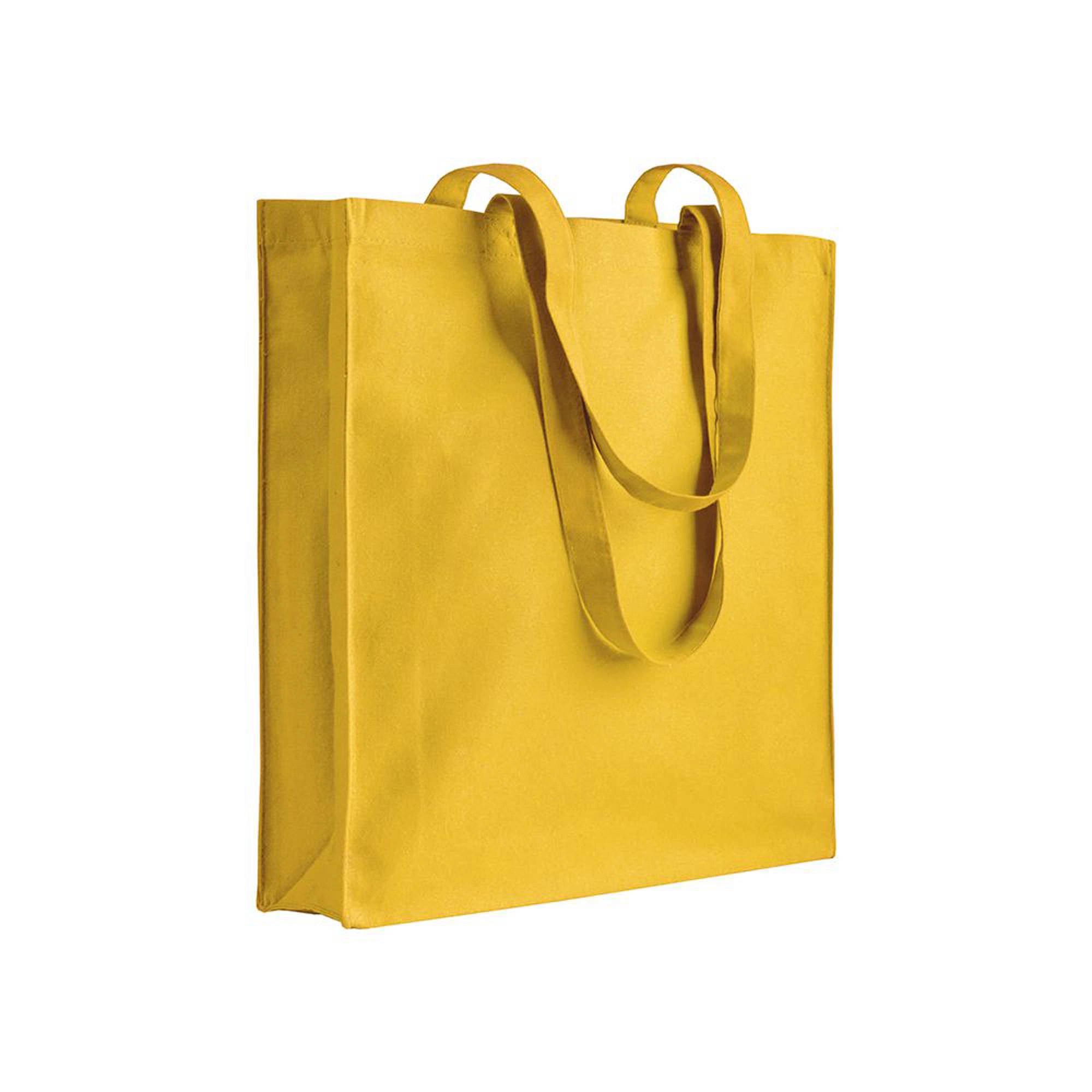 Immagine Shopper con soffietto in cotone 220 g/m2, manici lunghi