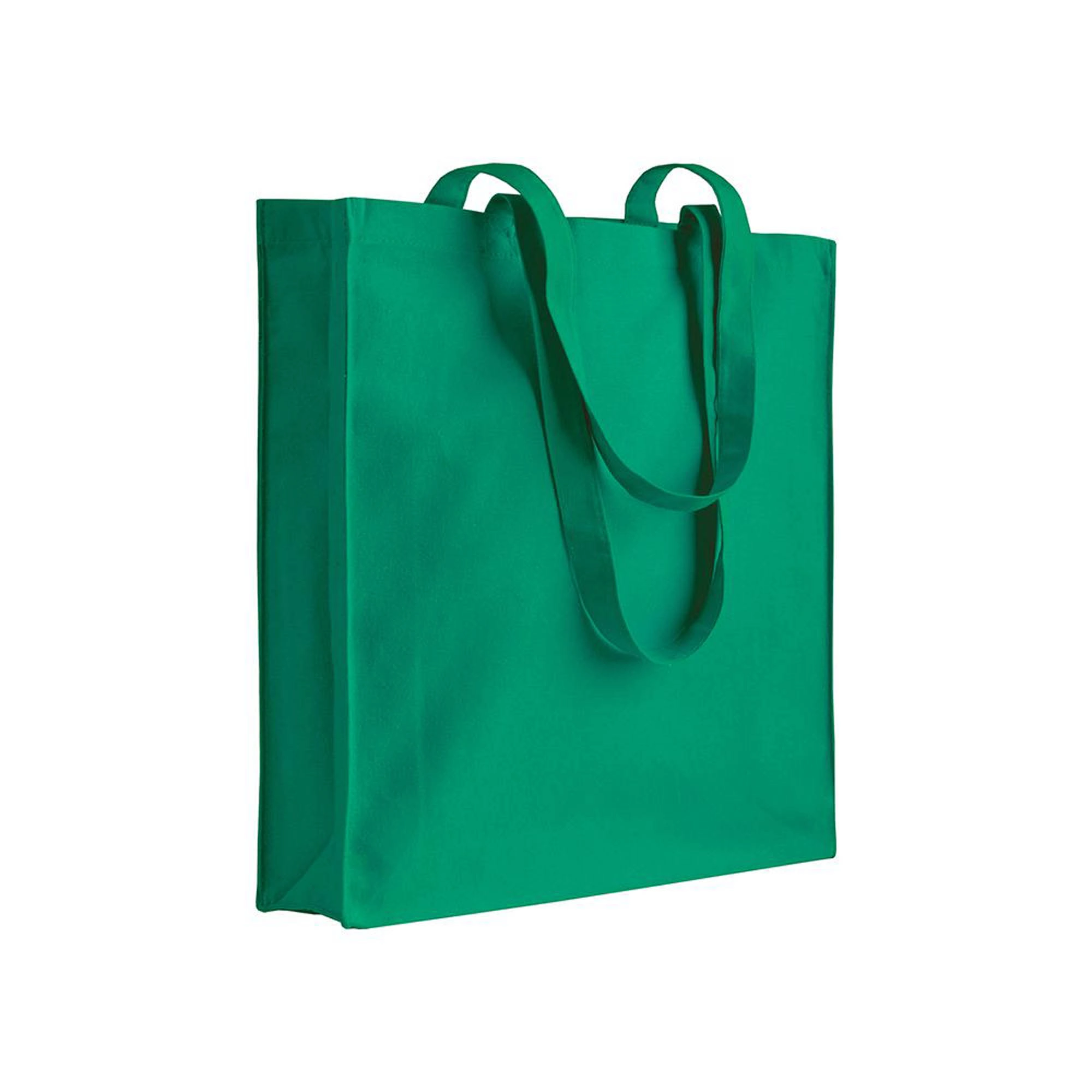 Immagine Shopper con soffietto in cotone 220 g/m2, manici lunghi