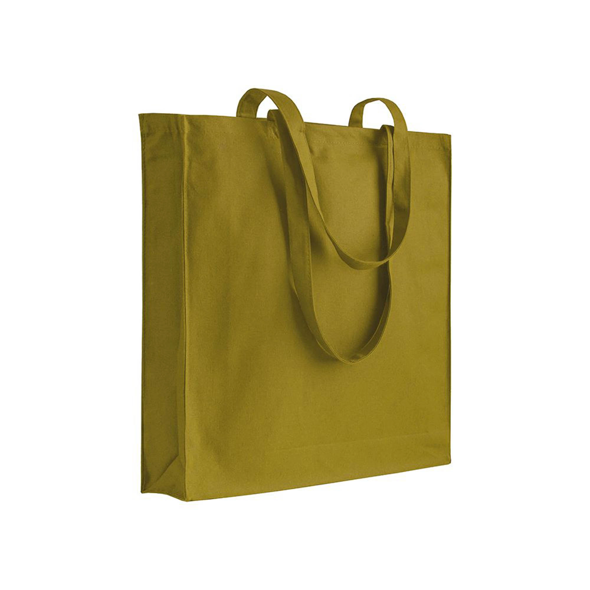 Immagine Shopper con soffietto in cotone 220 g/m2, manici lunghi