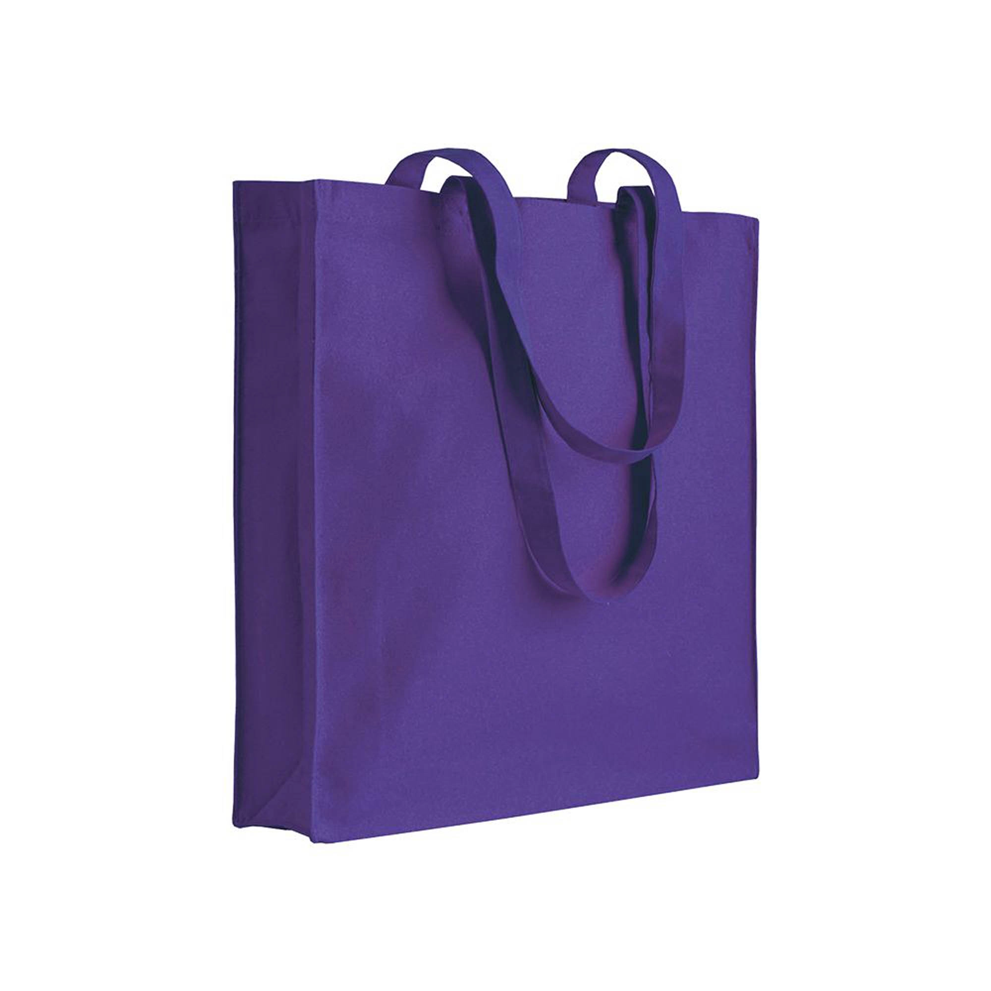 Immagine Shopper con soffietto in cotone 220 g/m2, manici lunghi