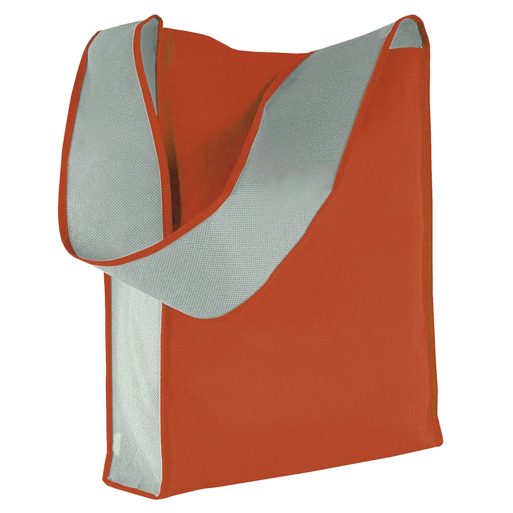 Immagine Shopper bicolore in TNT, tracolla e soffietto