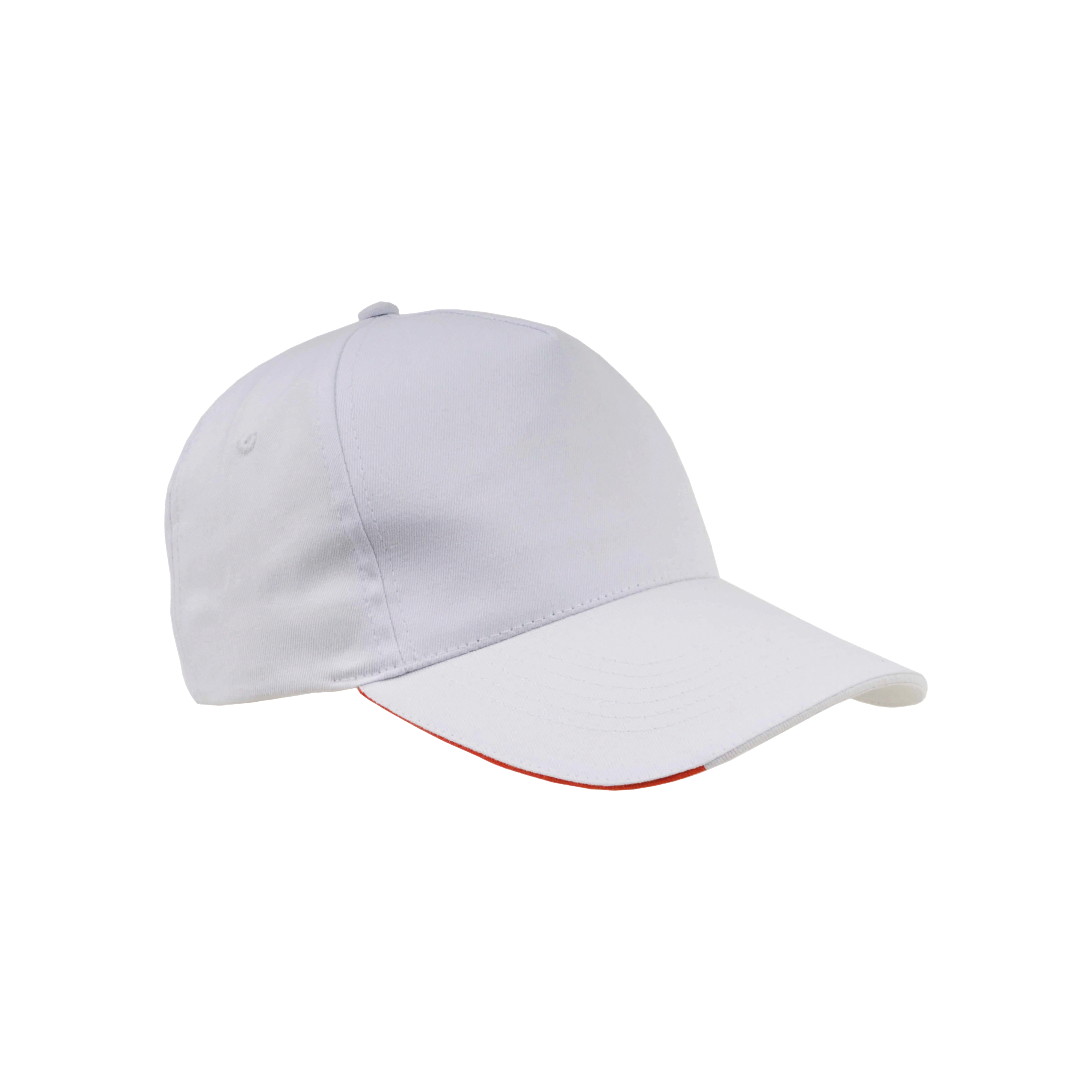 Immagine Cappellino in cotone, 5 pannelli con profilo e ricamo tricolore