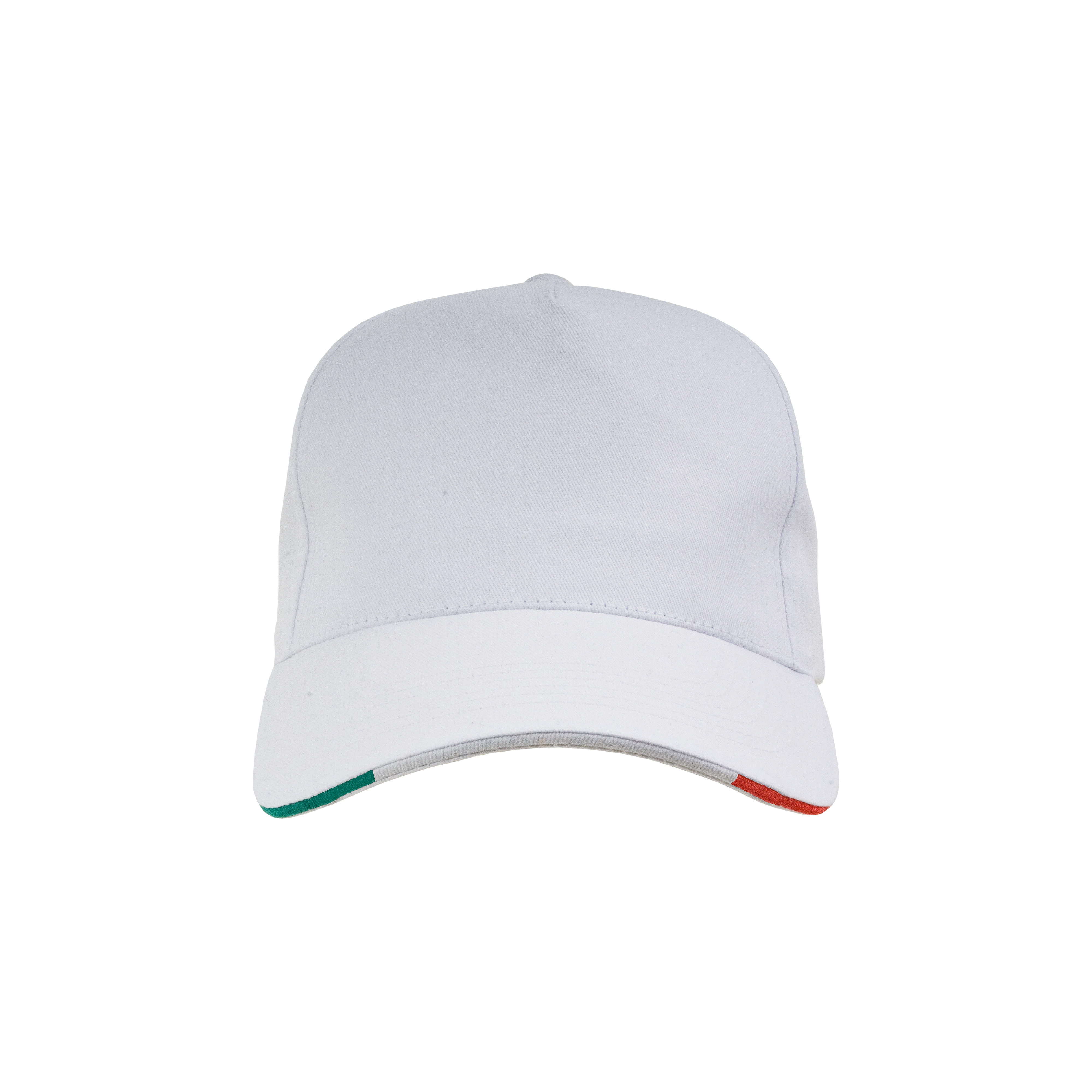 Immagine Cappellino in cotone, 5 pannelli con profilo e ricamo tricolore