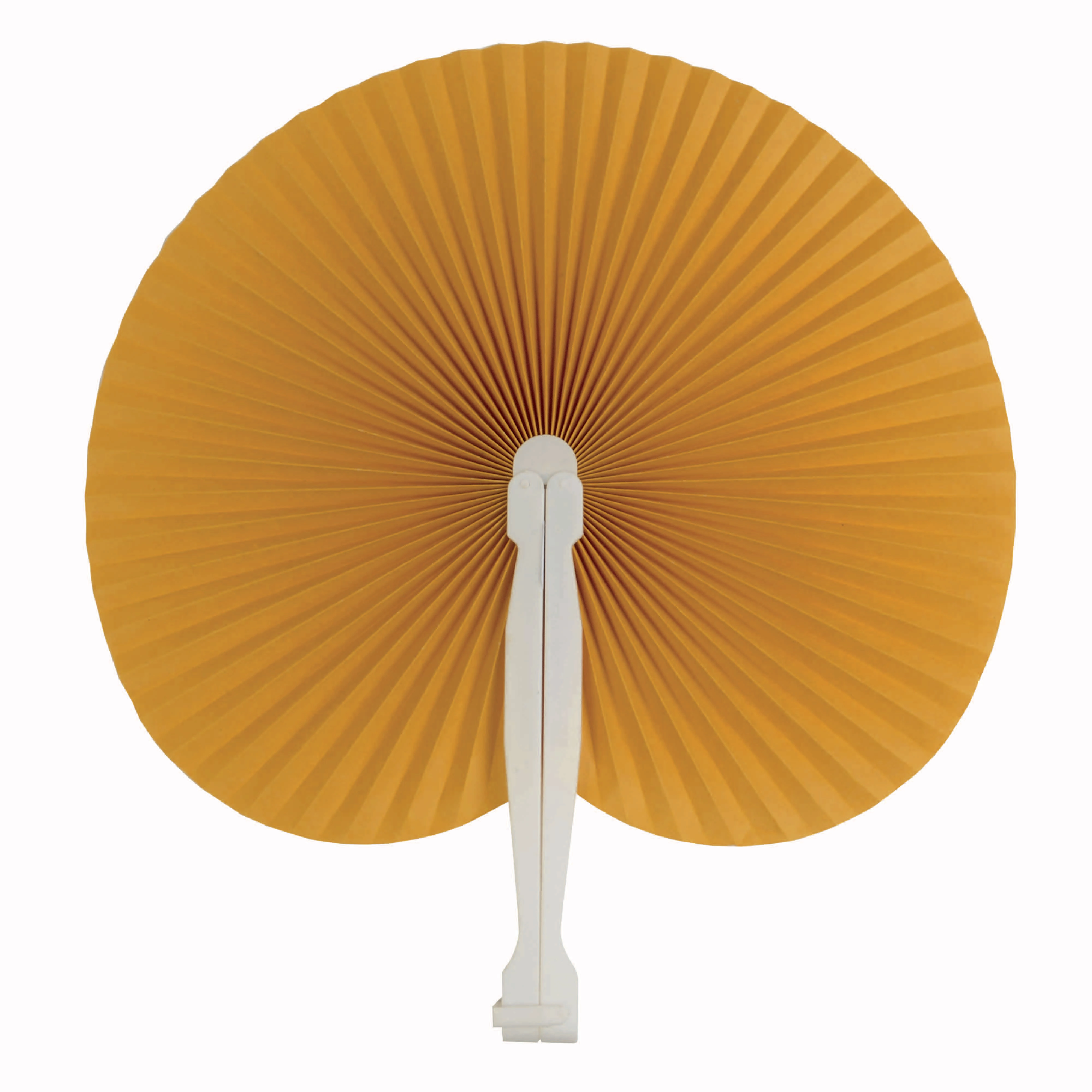 Immagine Ventaglio in carta colorata con manico in plastica bianca, lunghezza cm 26