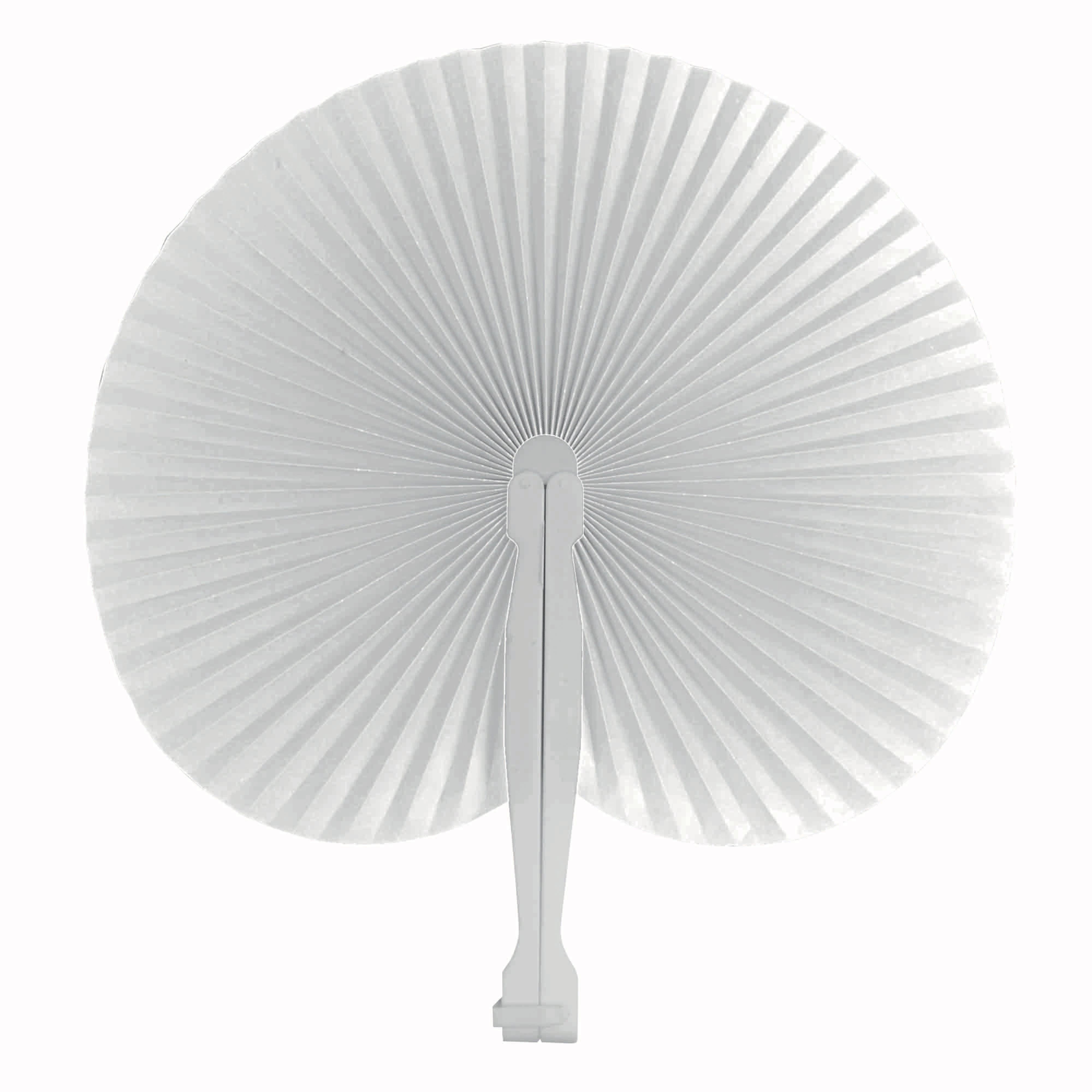 Immagine Ventaglio in carta colorata con manico in plastica bianca, lunghezza cm 26