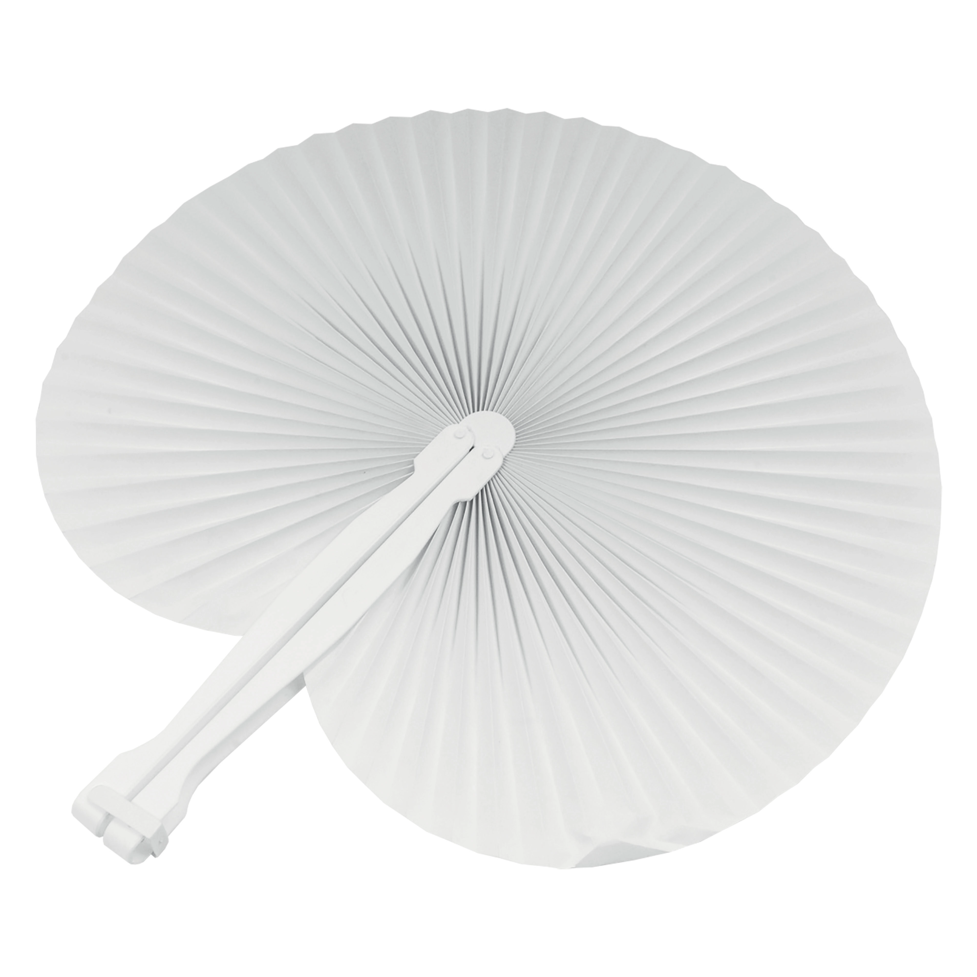 Immagine Ventaglio in carta colorata con manico in plastica bianca, lunghezza cm 26