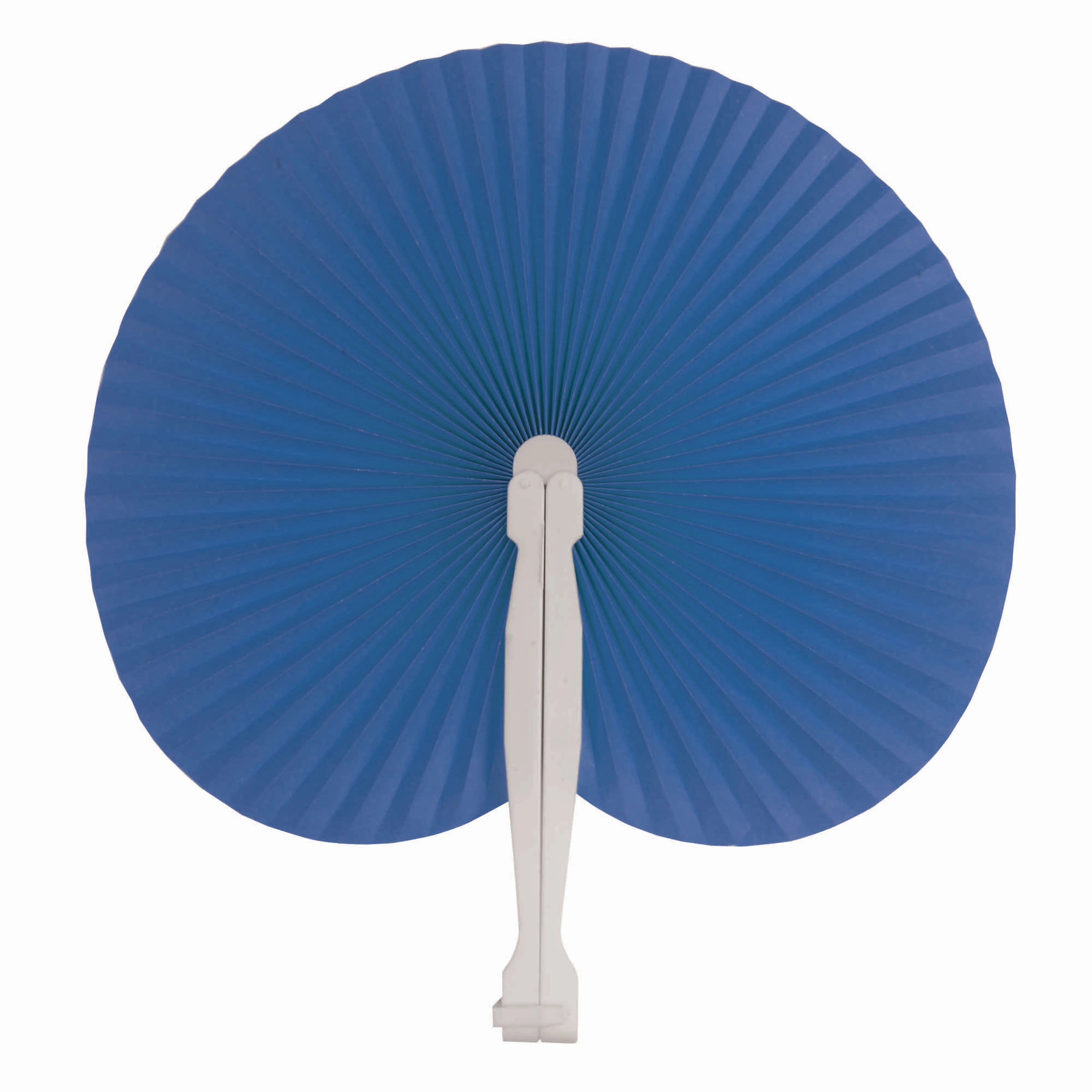 Immagine Ventaglio in carta colorata con manico in plastica bianca, lunghezza cm 26