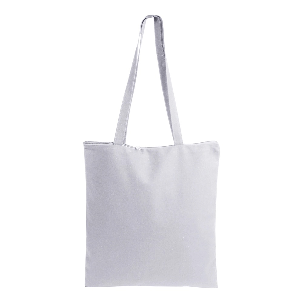 Immagine Shopper in cotone 220 g/m2, manici lunghi e chiusura con zip