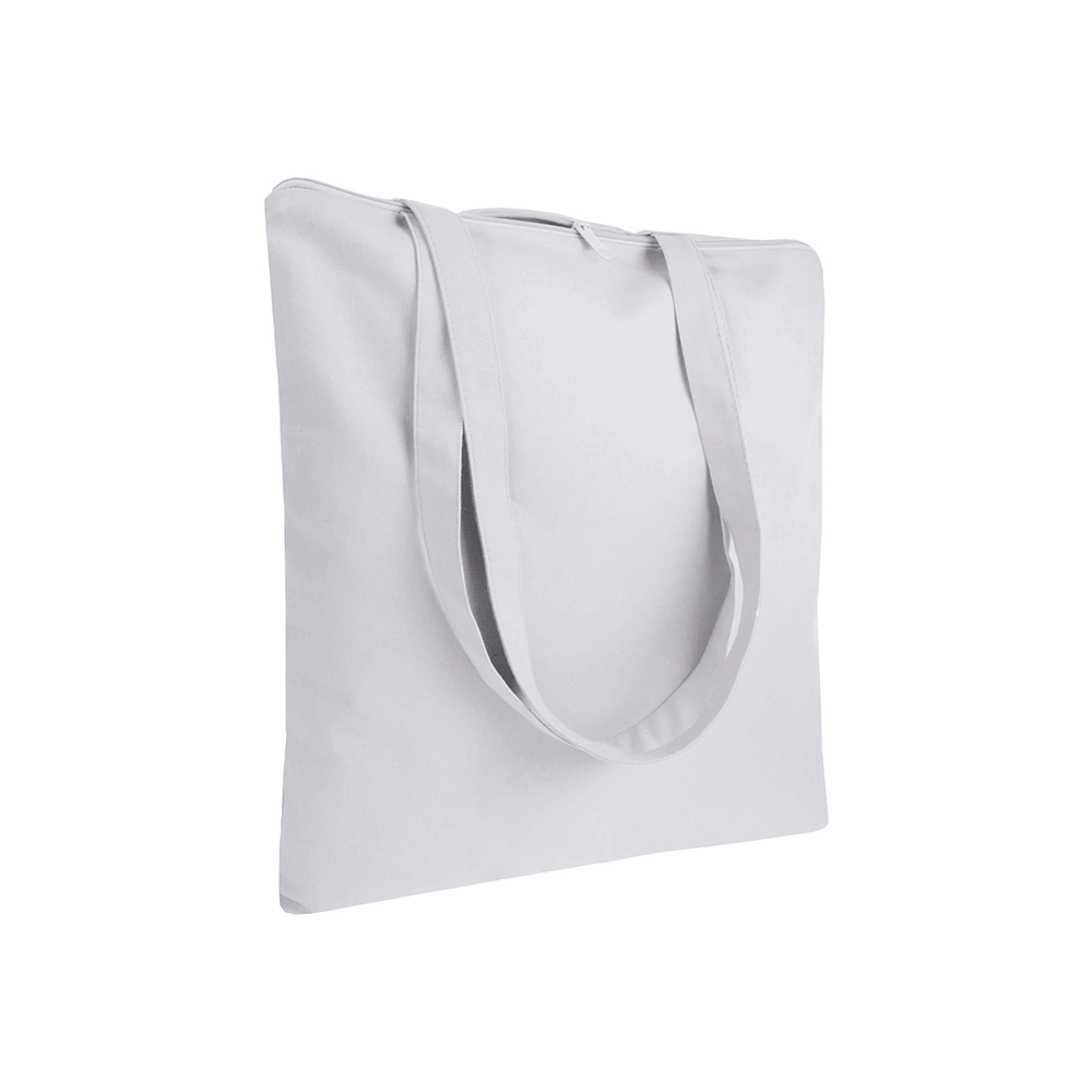 Immagine Shopper in cotone 220 g/m2, manici lunghi e chiusura con zip