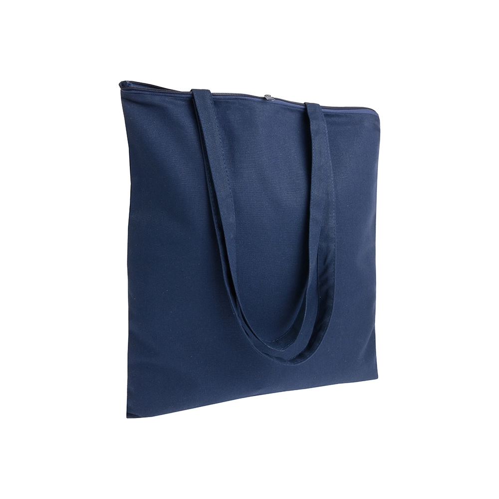 Immagine Shopper in cotone 220 g/m2, manici lunghi e chiusura con zip