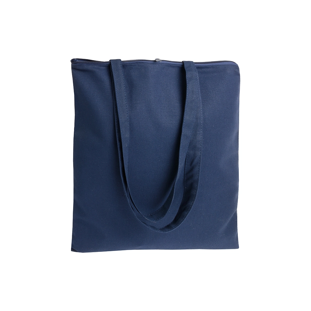 Immagine Shopper in cotone 220 g/m2, manici lunghi e chiusura con zip