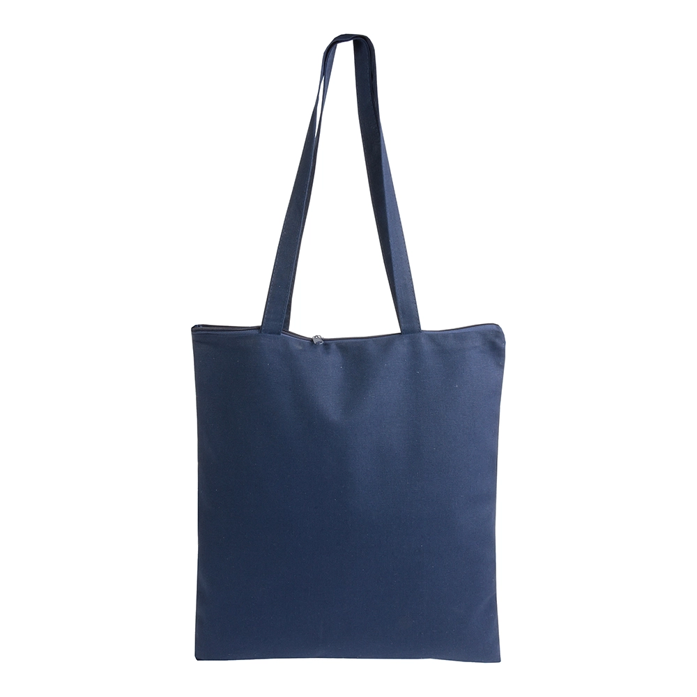 Immagine Shopper in cotone 220 g/m2, manici lunghi e chiusura con zip